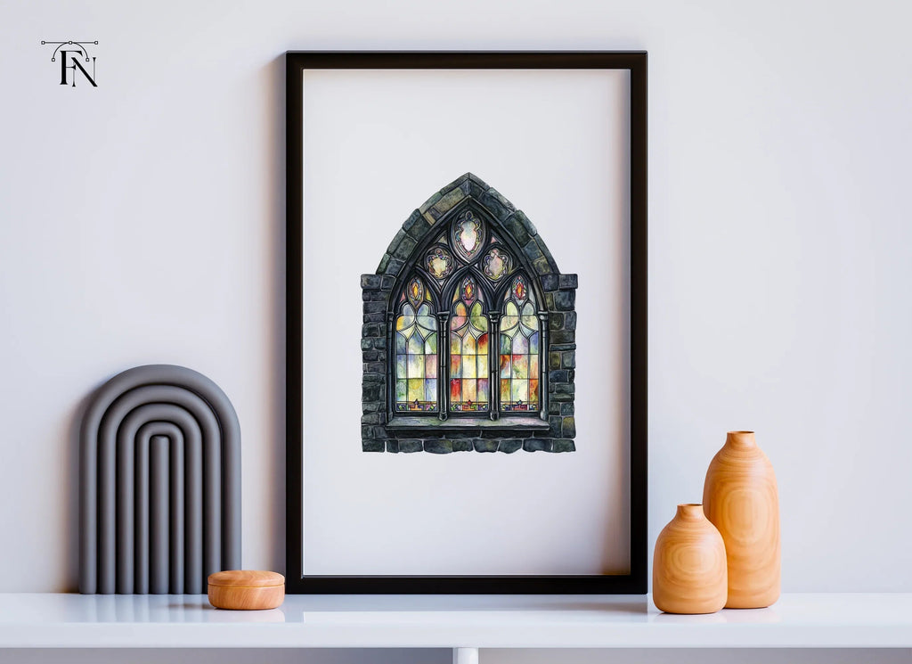 Gothic Stained Glass Window Clipart Bundle