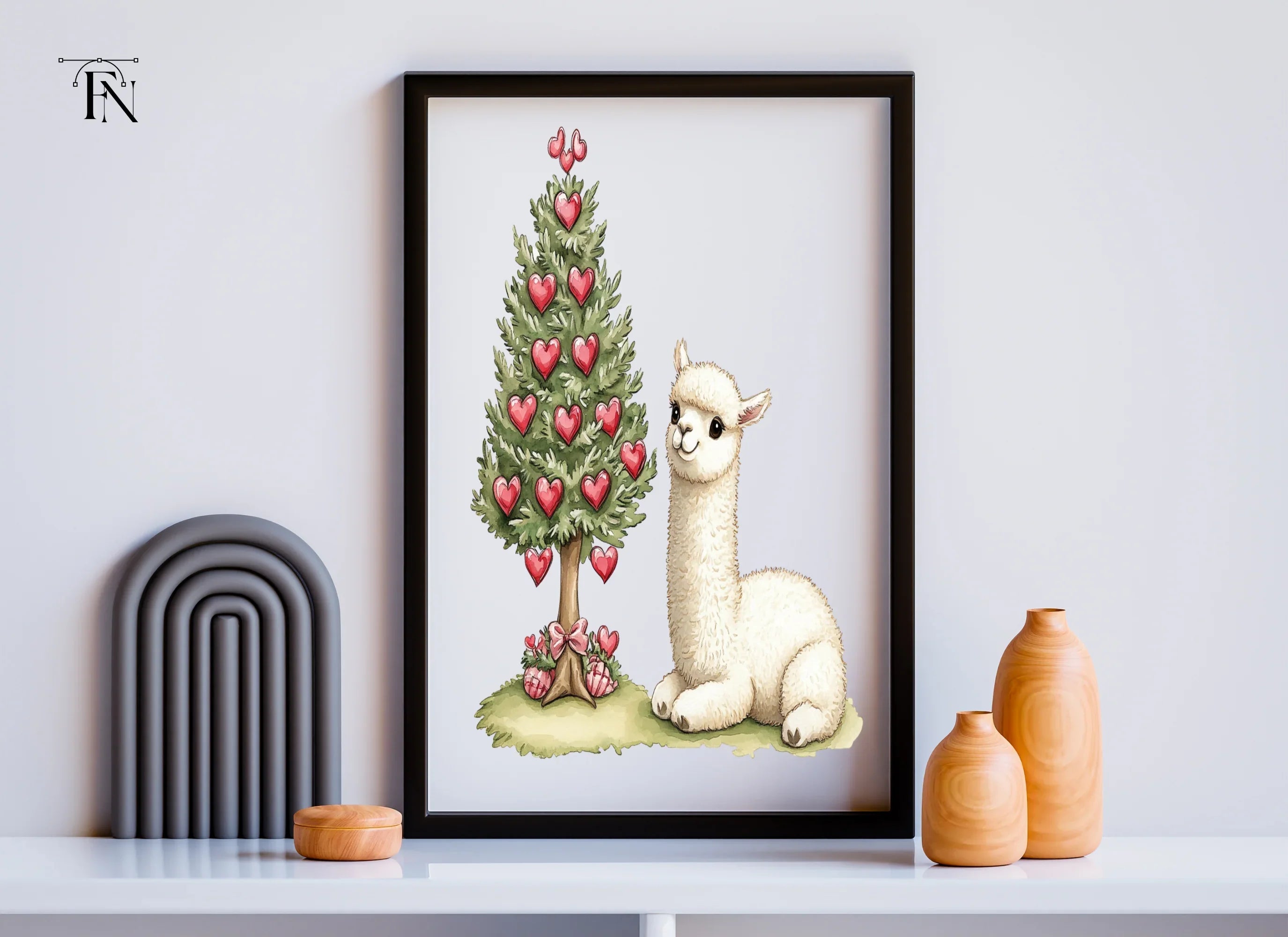 Cute Alpaca Valentine Day Clipart Bundle