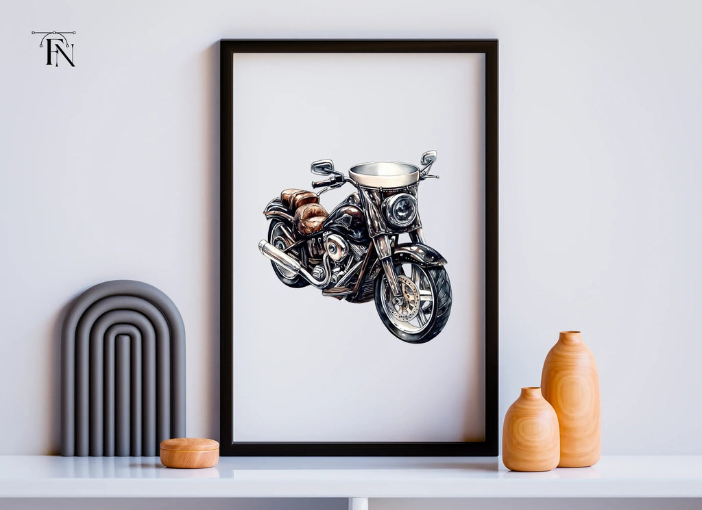 Vintage Motorcycle Clipart Bundle