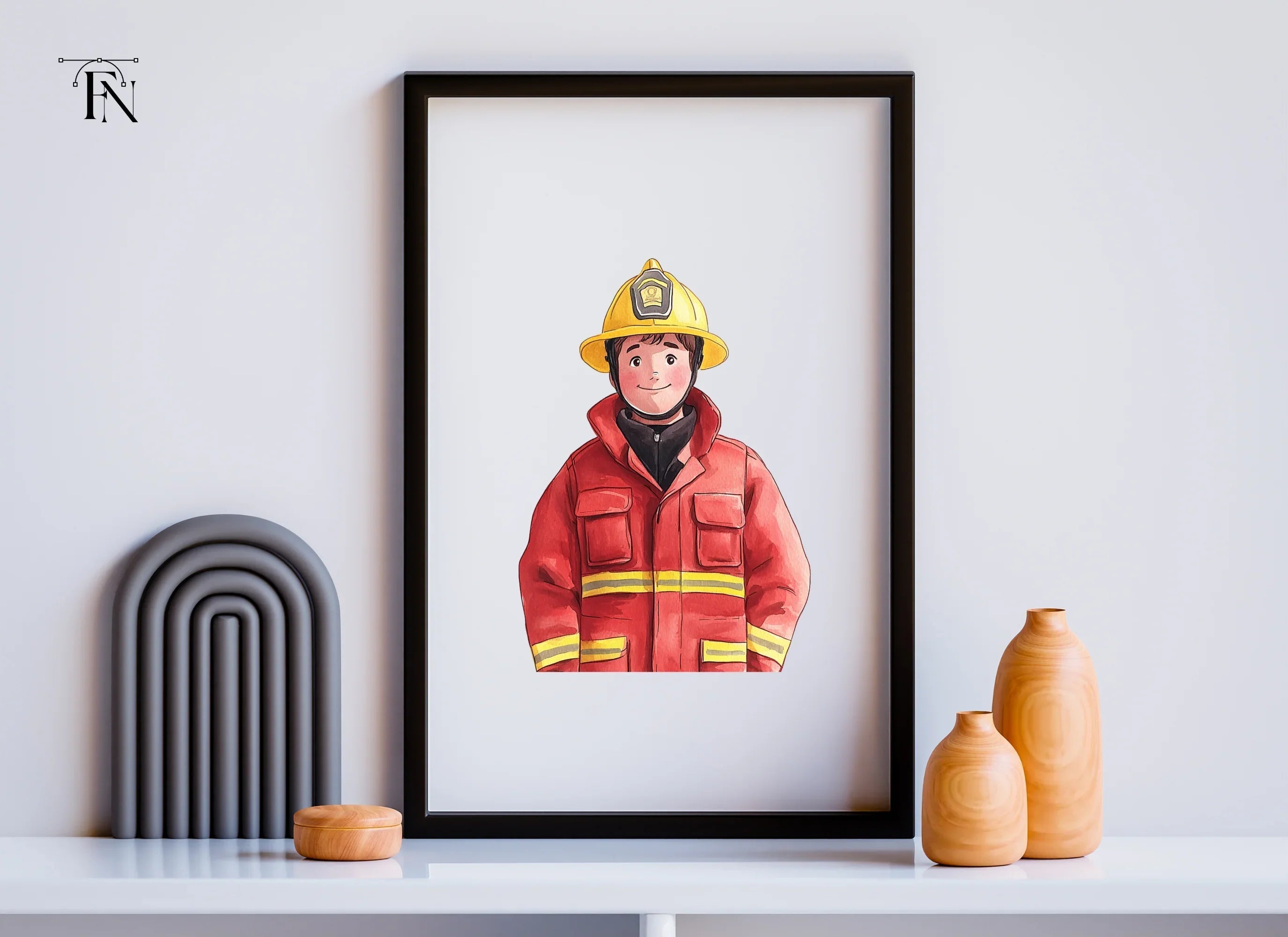 Cute Firefighters Clipart Bundle