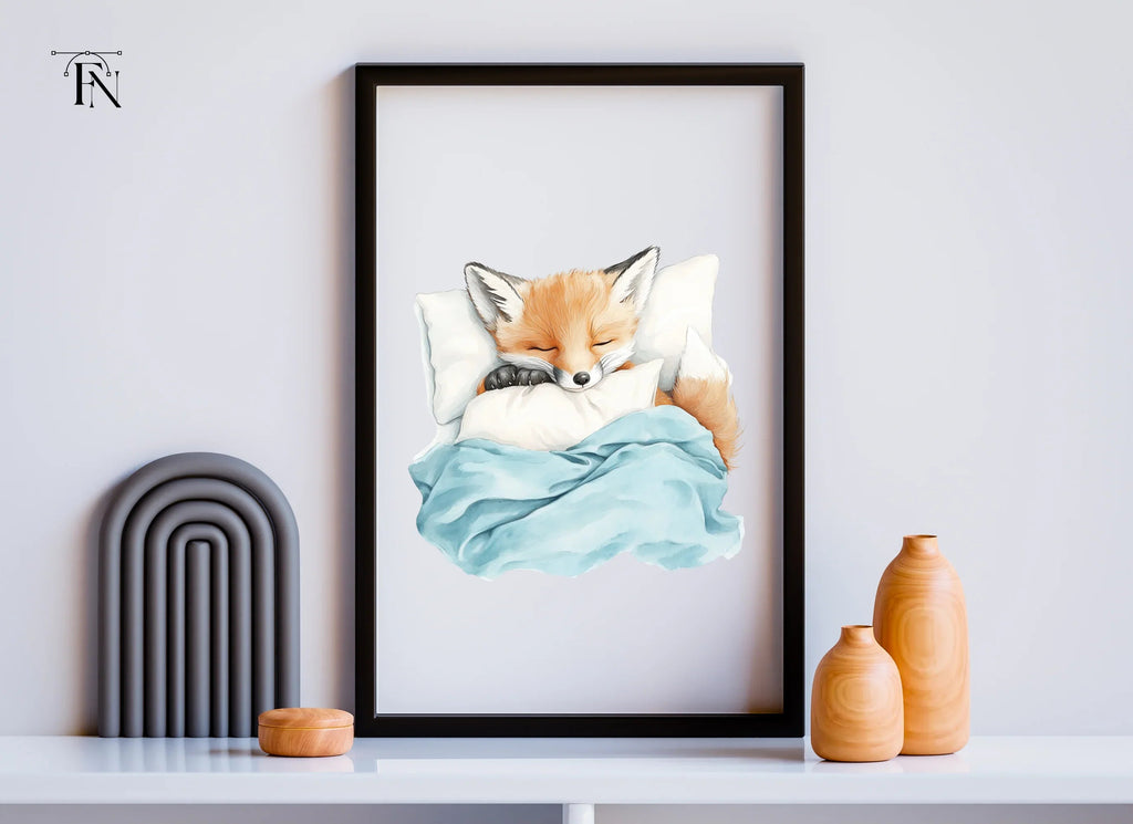 Sleeping Fox Baby Animals Clipart Bundle