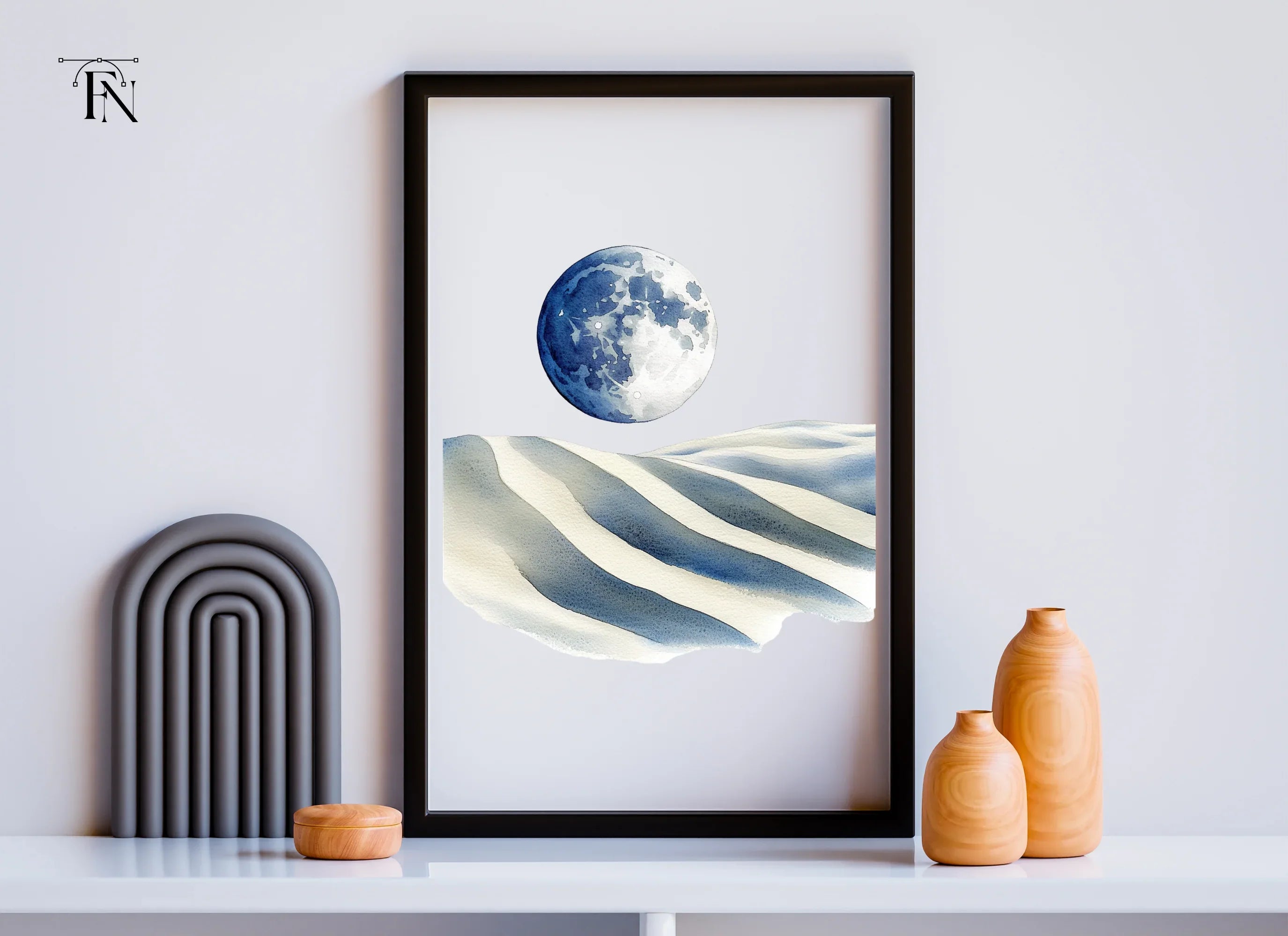 Moonlit Desert Landscape Clipart Bundle