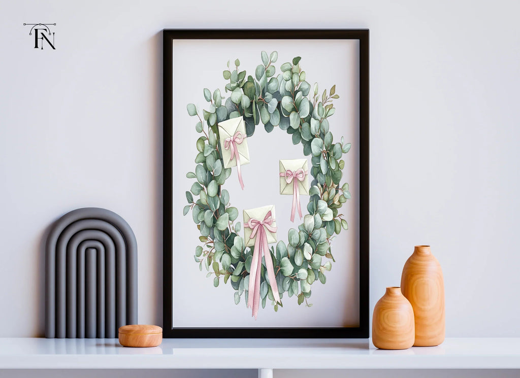 Eucalyptus Wreaths with Envelopes Clipart Bundle