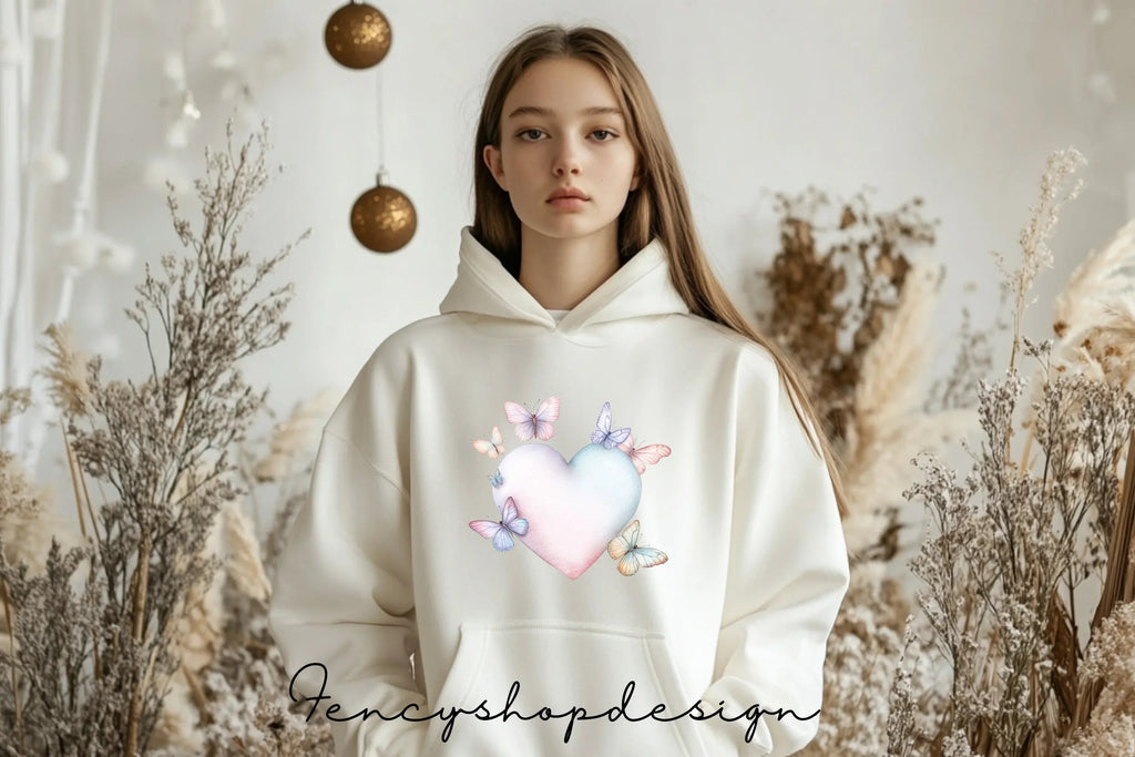 Whimsical Hearts Elves Butterflies Clipart Bundle