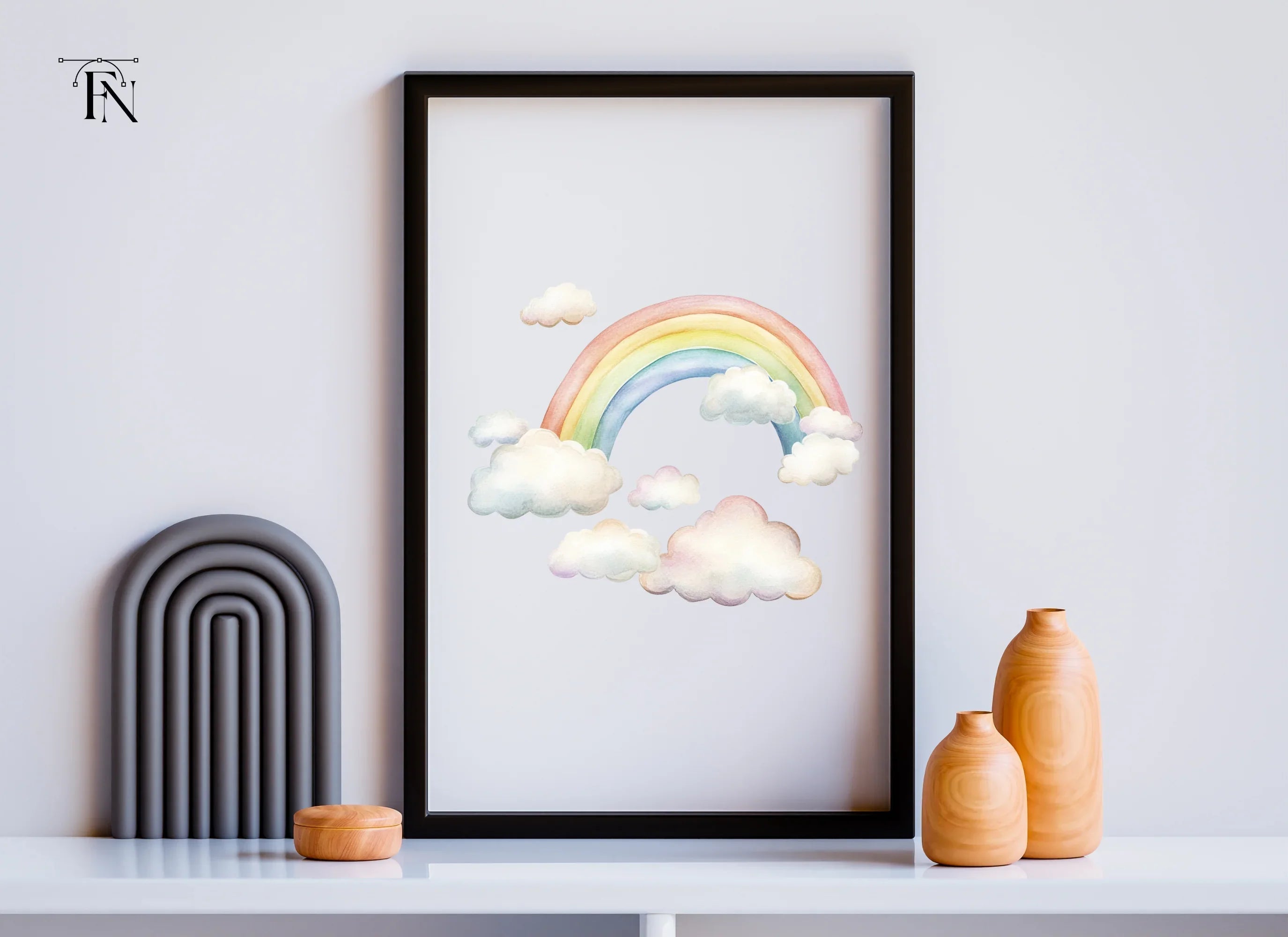 Dreamy Rainbows and Clouds Clipart Bundle