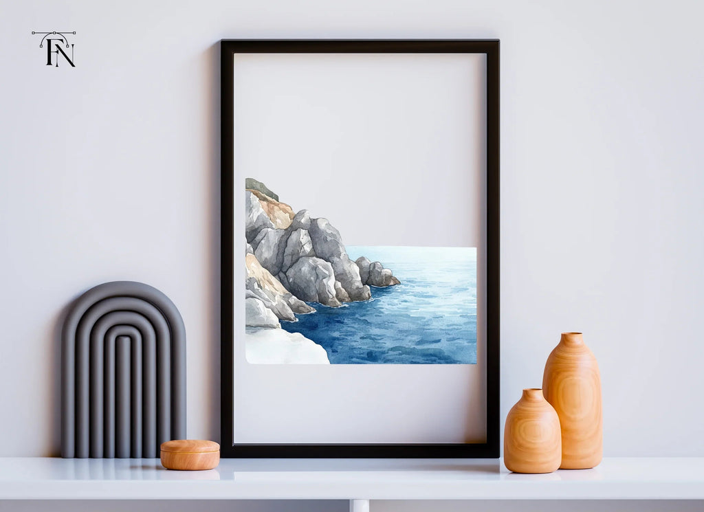 Cliff and Ocean Landscape Clipart Bundle