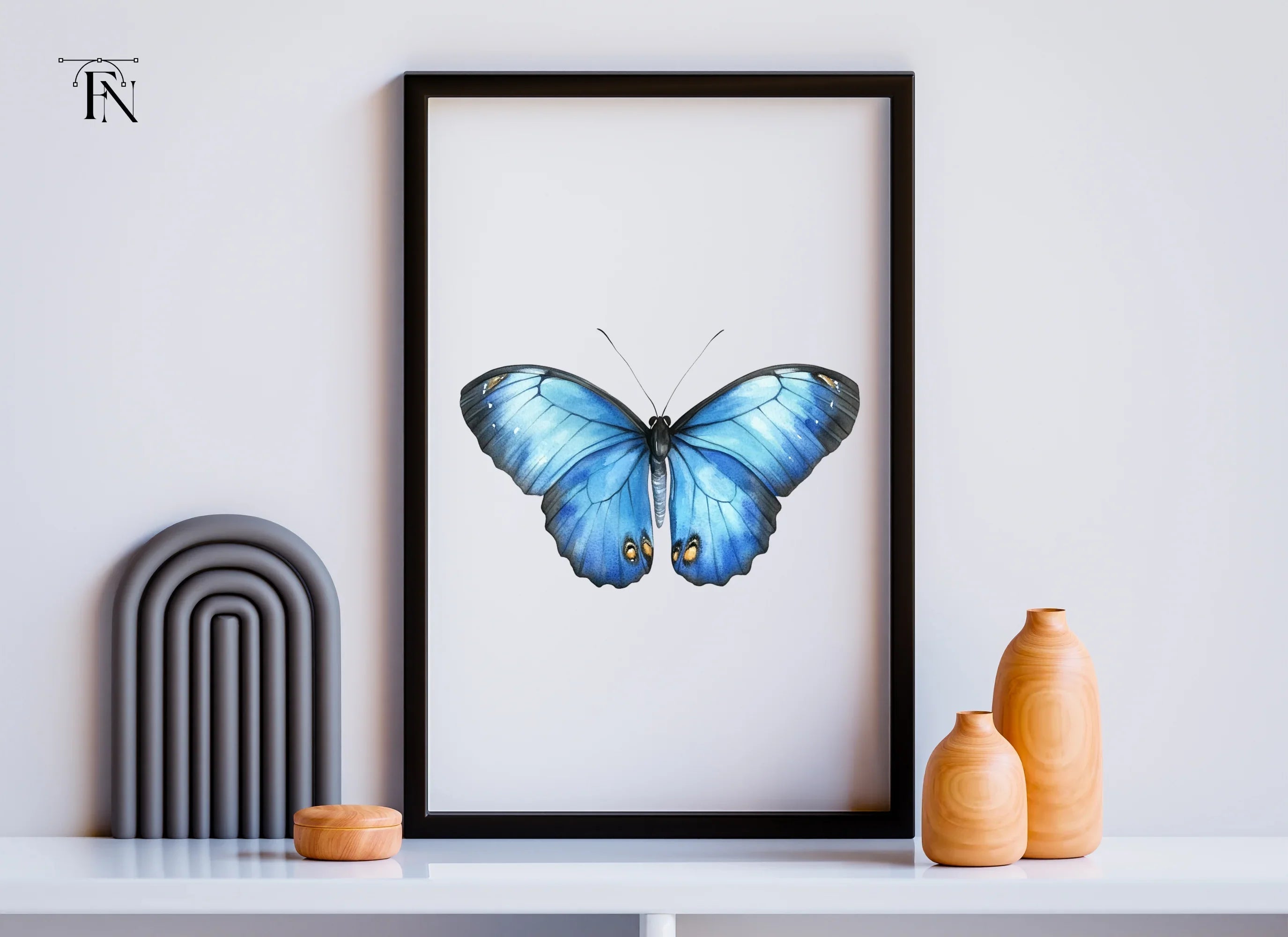 Blue Butterfly Clipart Bundle