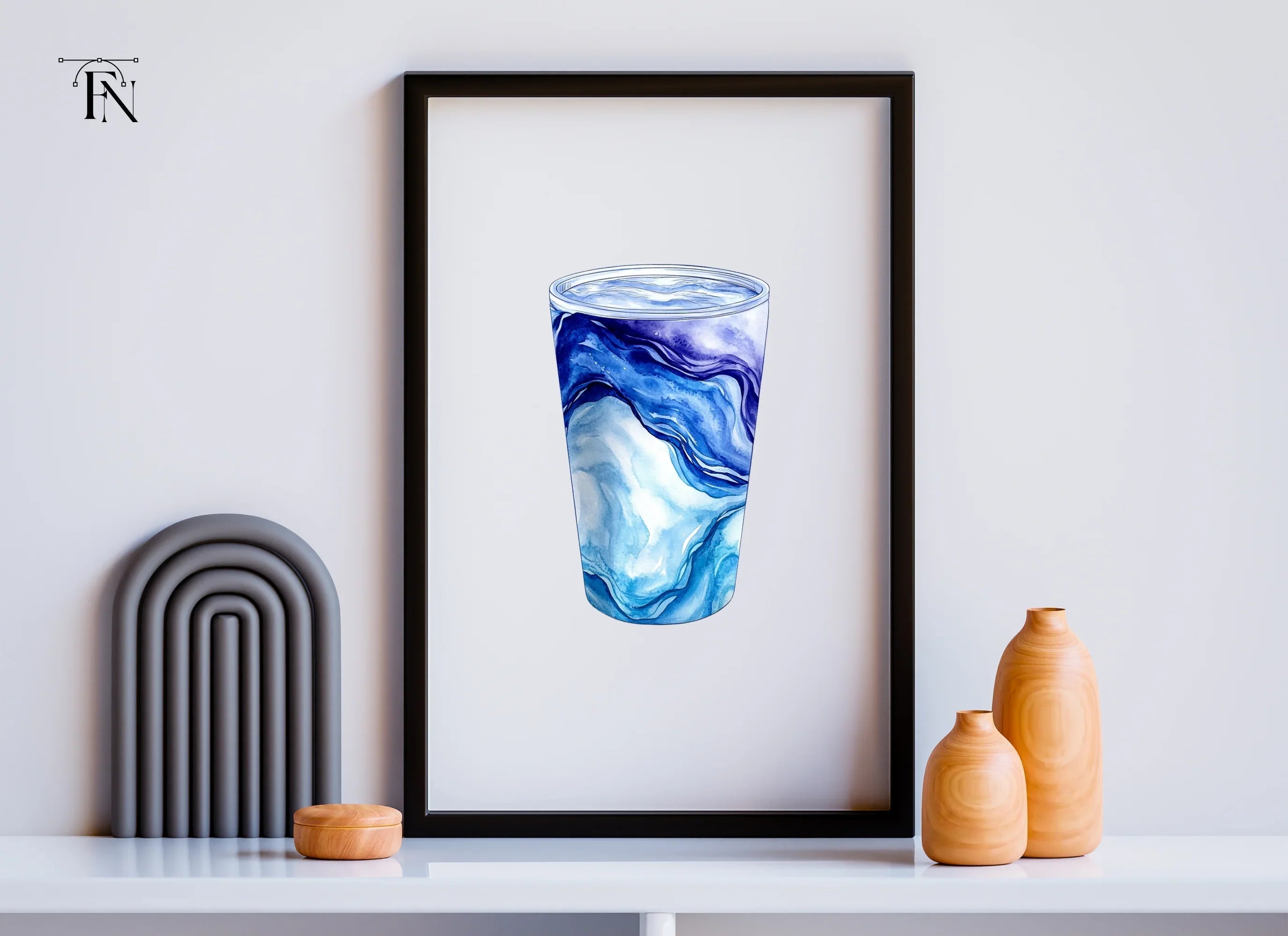 Abstract Blue Glass Clipart Bundle