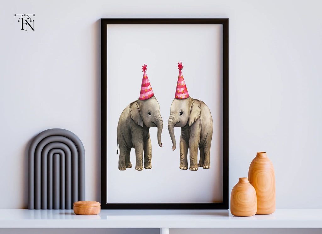 Baby Elephant Birthday Clipart Bundle