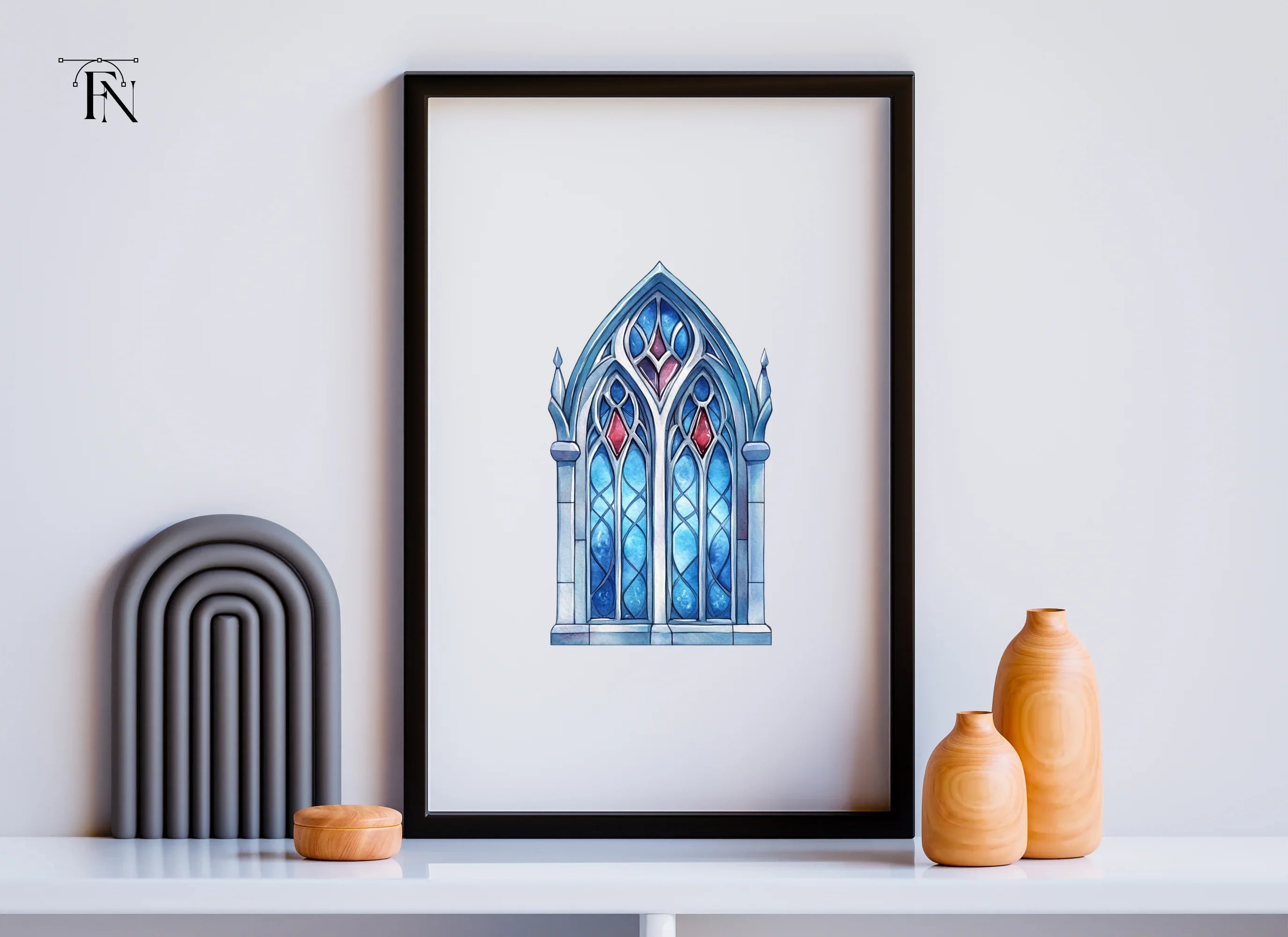 Gothic Stained Glass Window Clipart Bundle