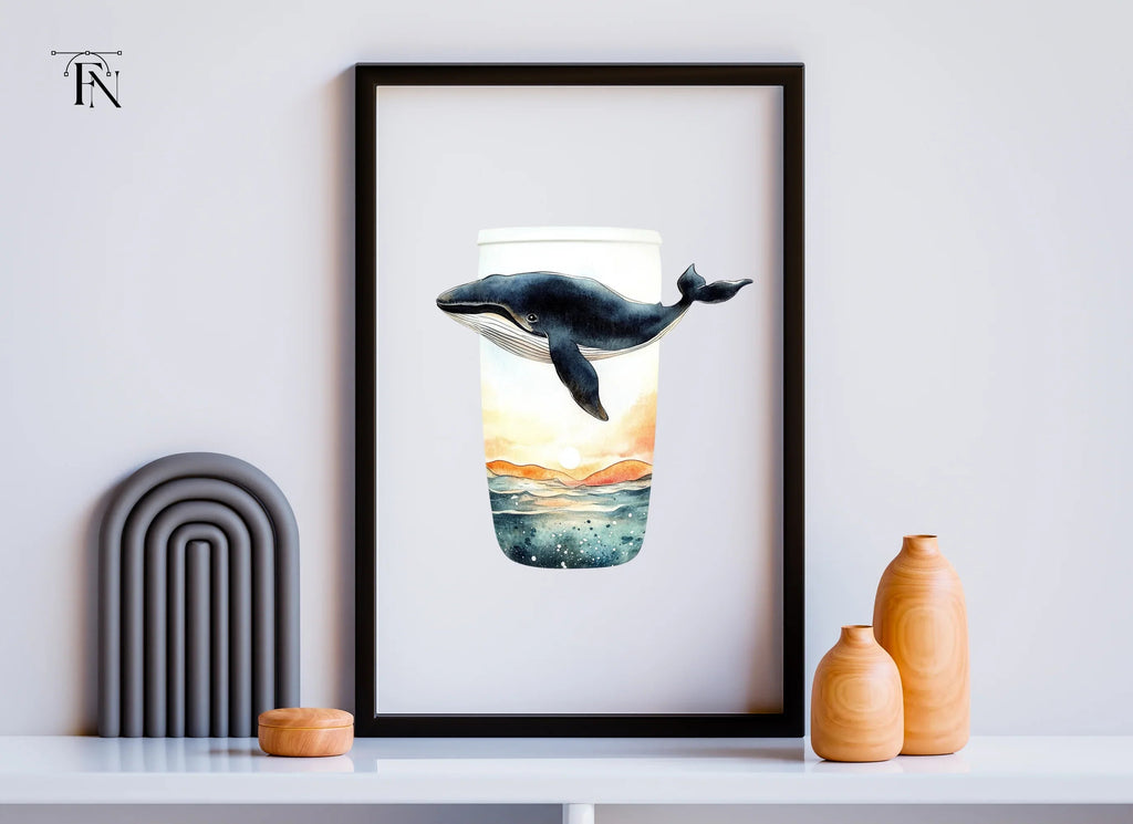 Whale Sunset Tumbler Clipart Bundle