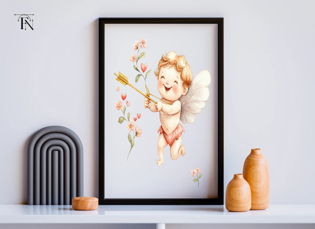 Happy Cupid Floral Elements Clipart Bundle