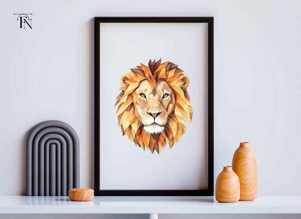Geometric Lion Head Clipart Bundle