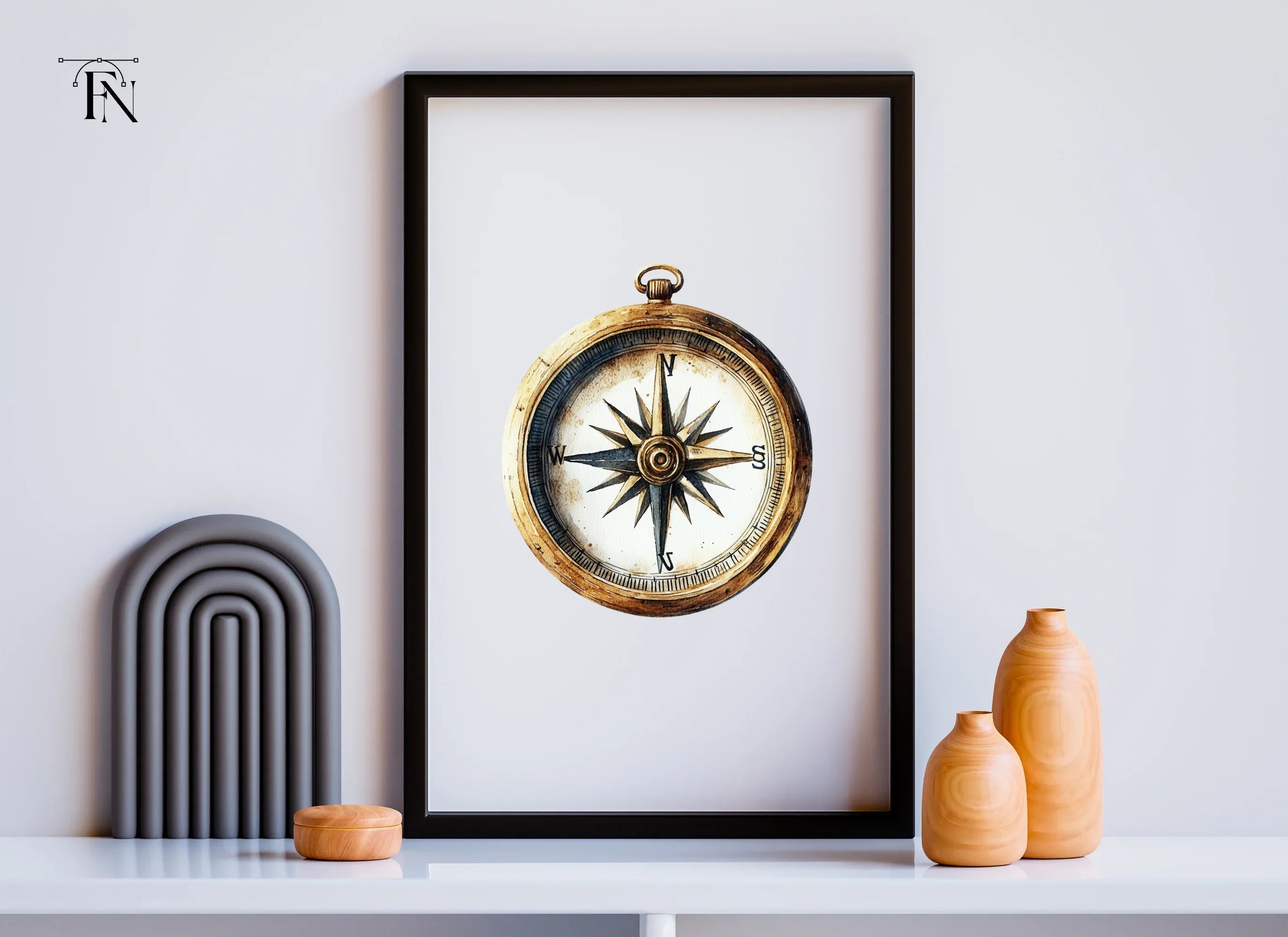 Vintage Compass Clipart Bundle