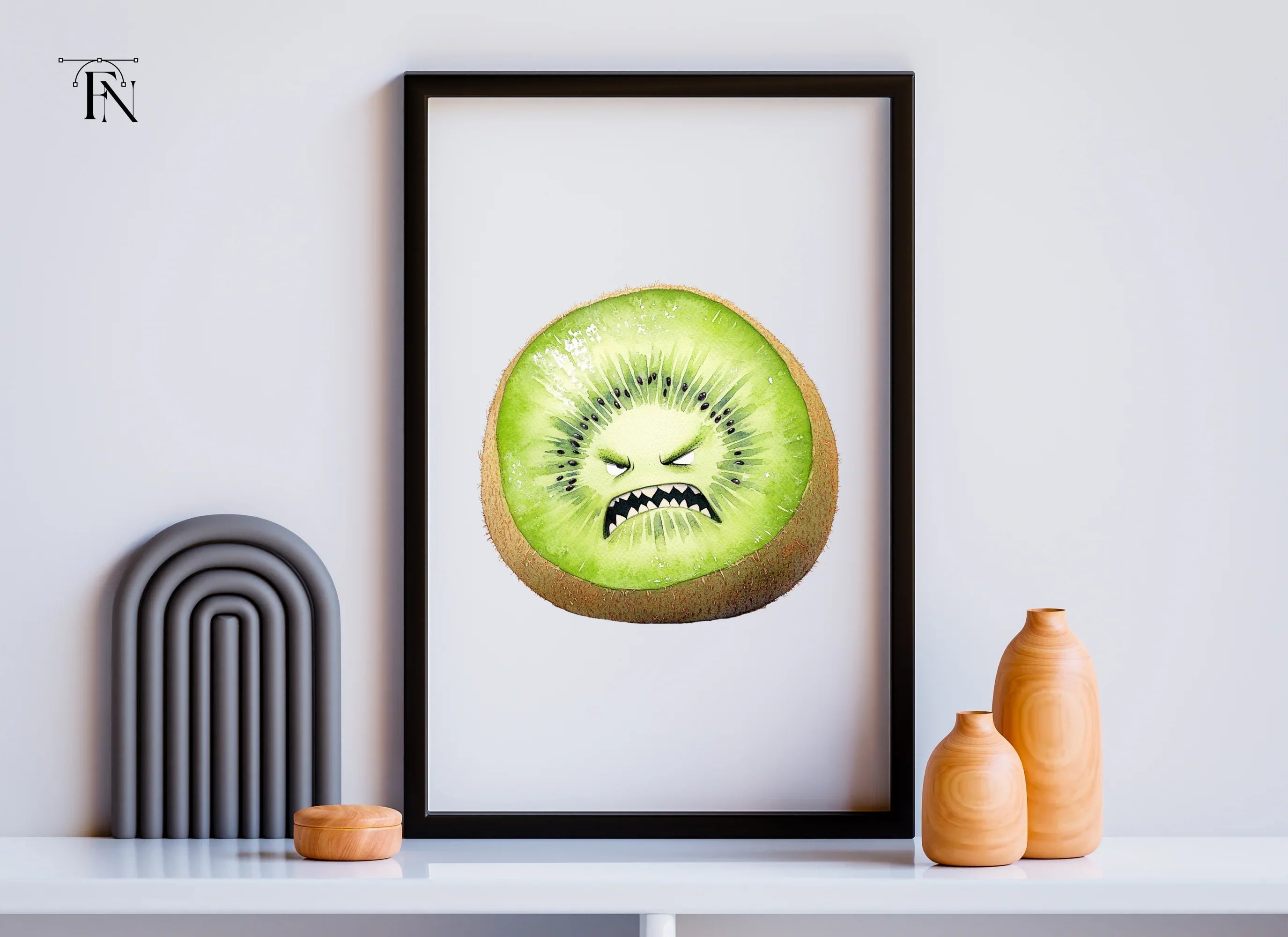 Furious Kiwi Fruit Character Clipart Bundle