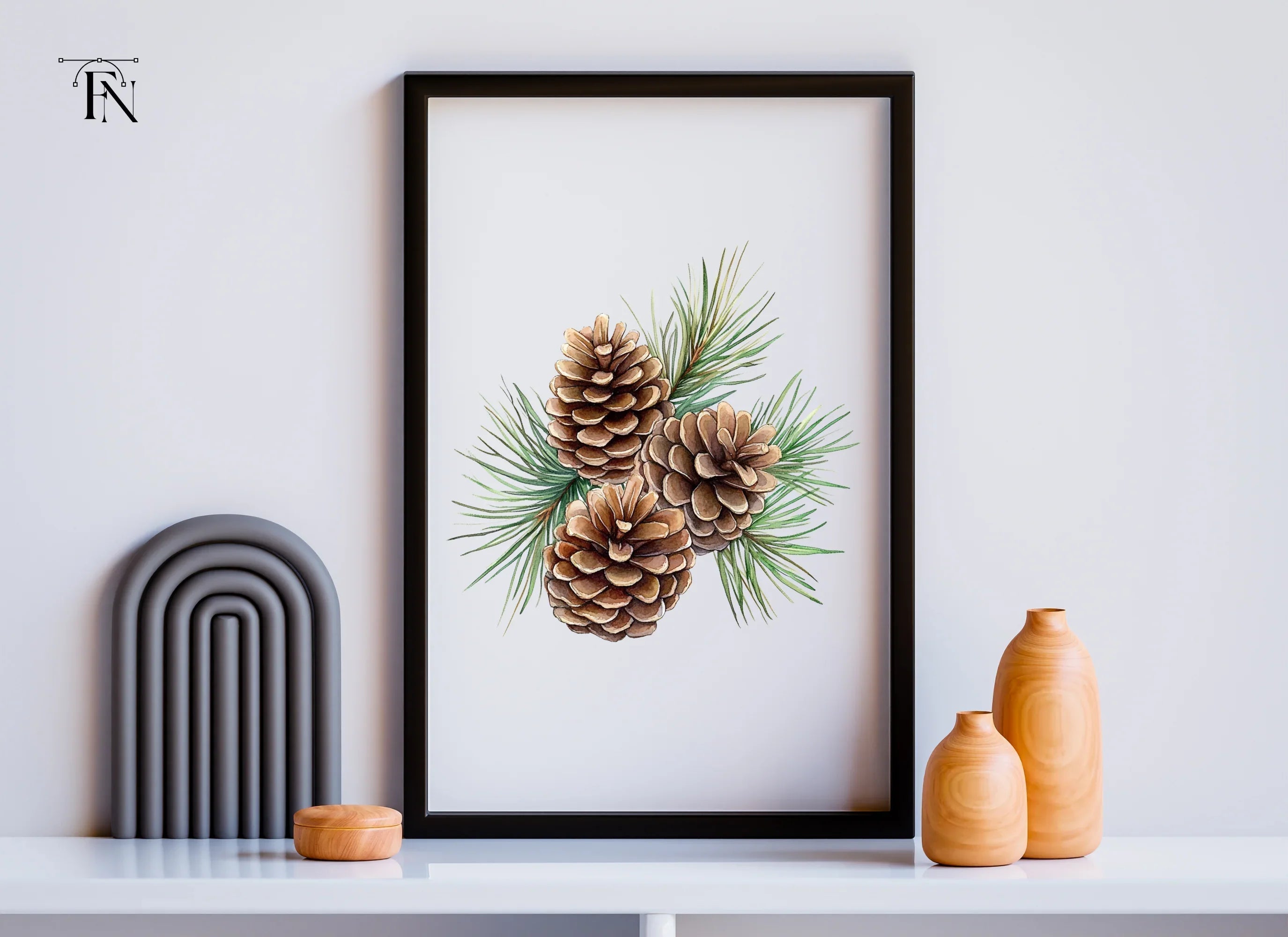 Pine Cones and Needles Clipart Bundle