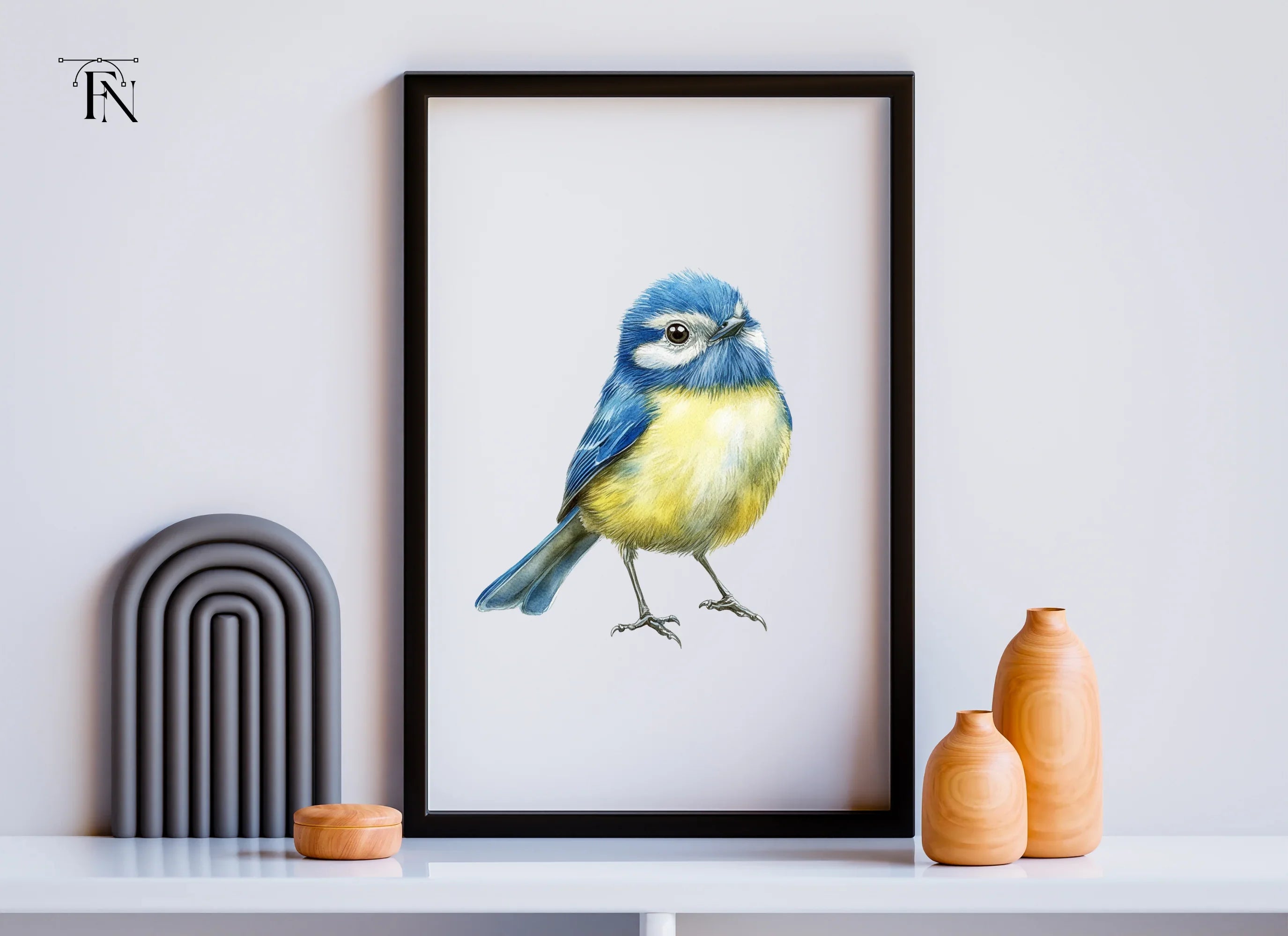 Cute Blue Tit Birds Clipart Bundle