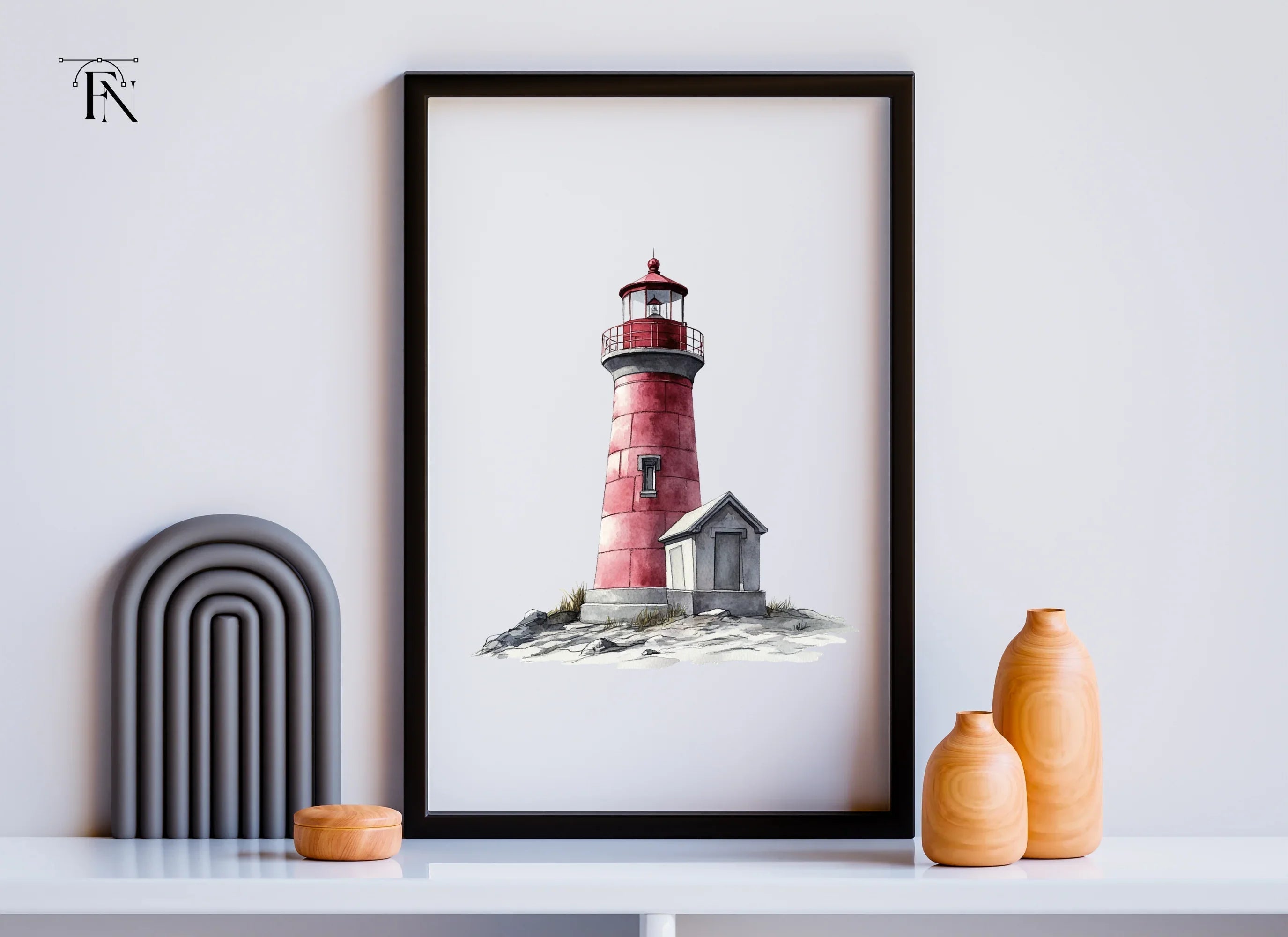Red Lighthouse Clipart Bundle