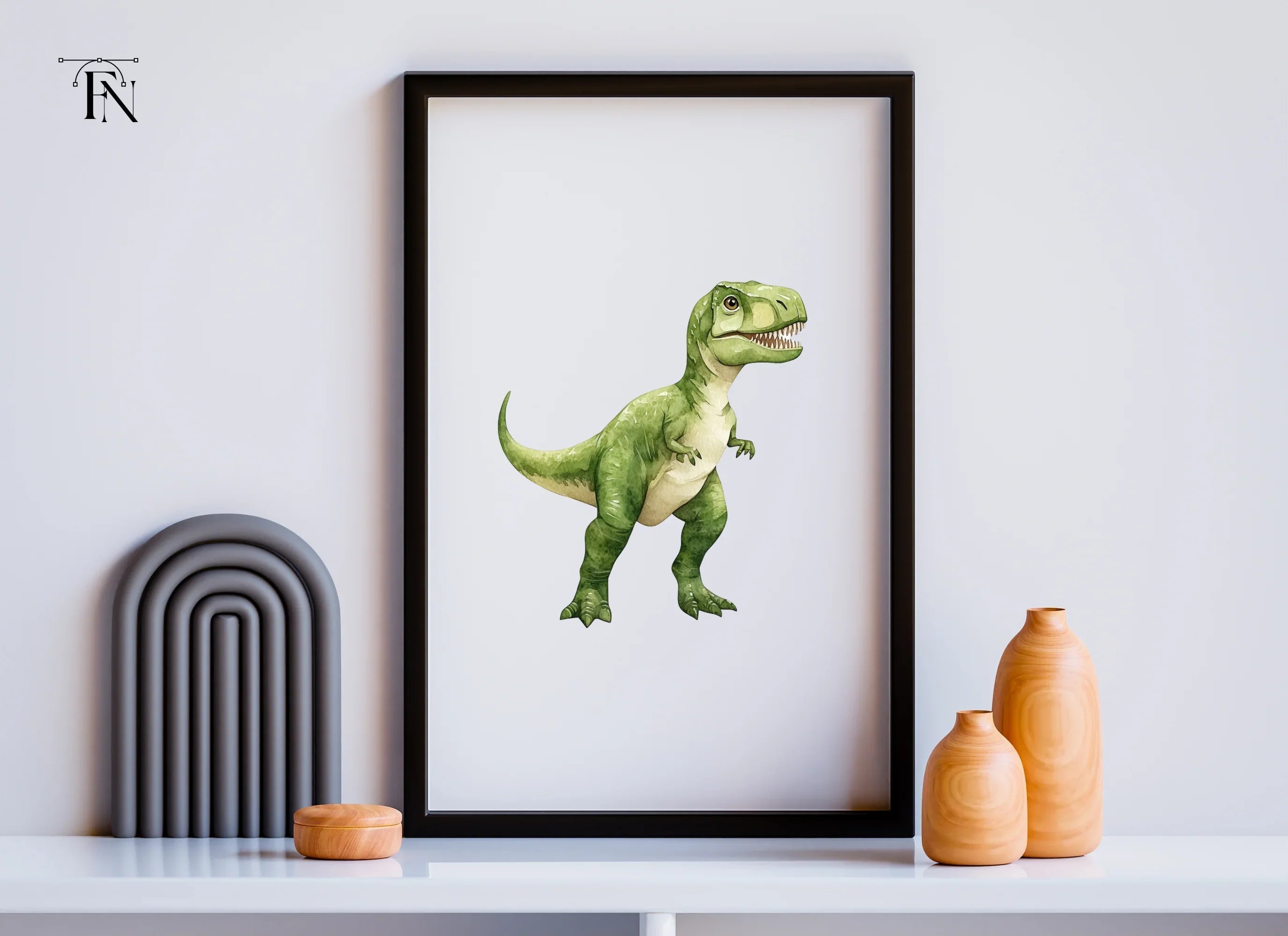 Green Rex Dinosaur Clipart Bundle