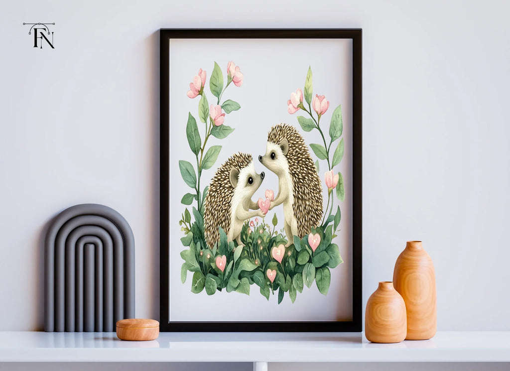 Hedgehog Love with Hearts Clipart Bundle