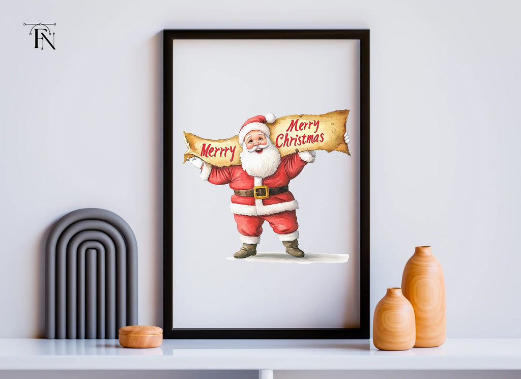 Merry Christmas Santa Claus Clipart Bundle