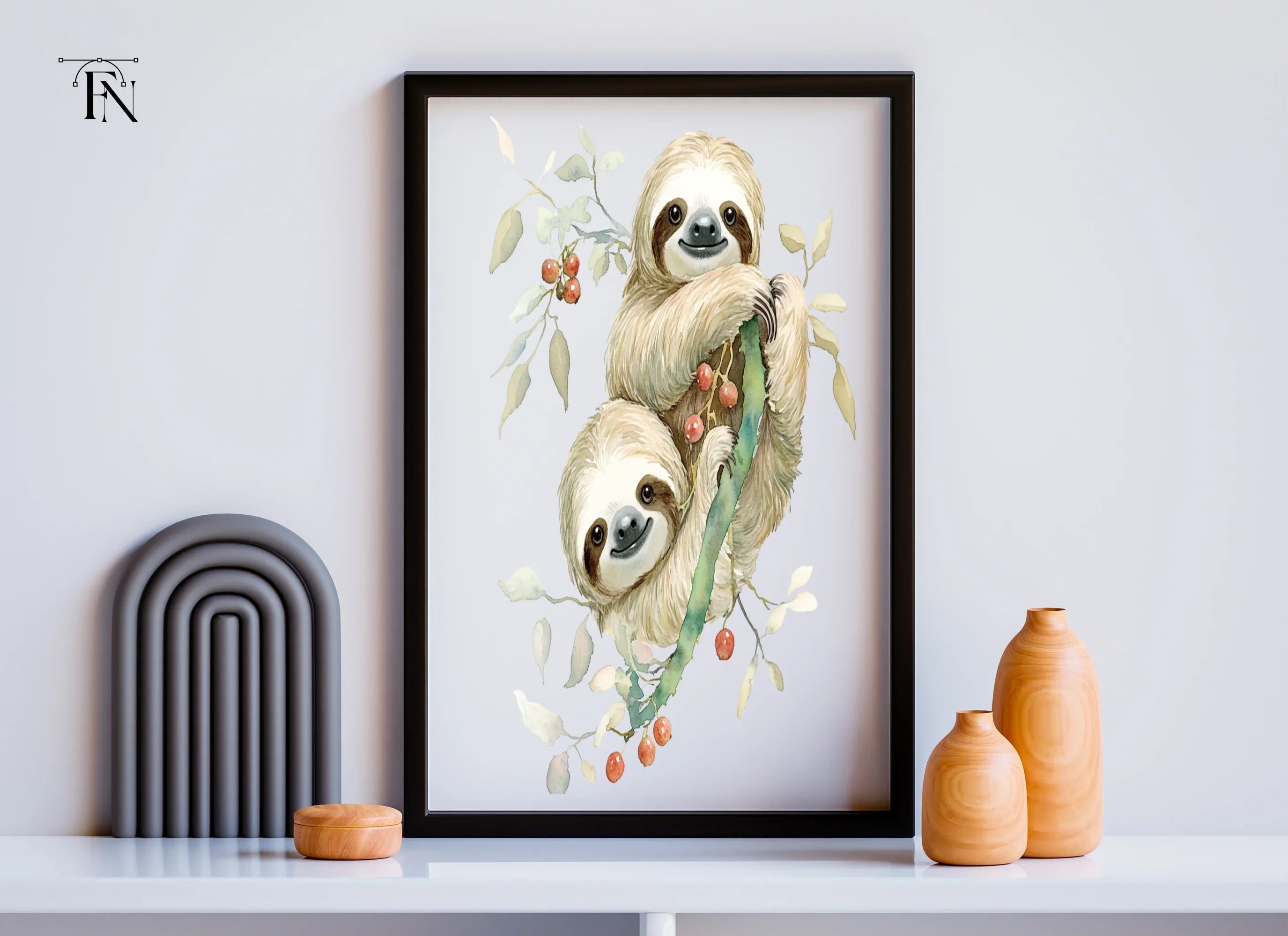 Mother and Baby Sloth Clipart Bundle