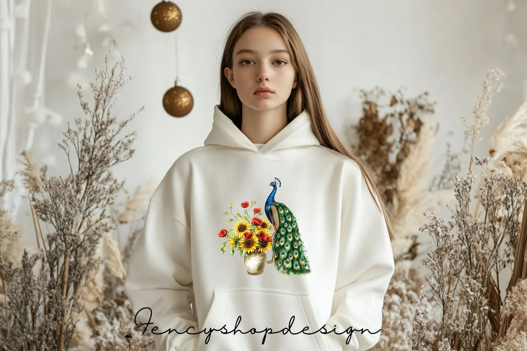 Elegant Peacock and Floral Clipart Bundle
