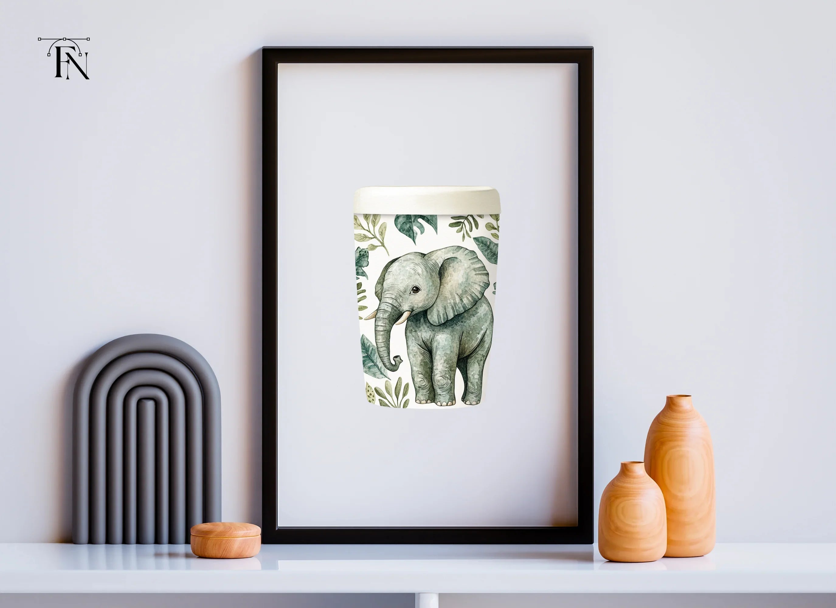 Jungle Baby Elephant Clipart Bundle