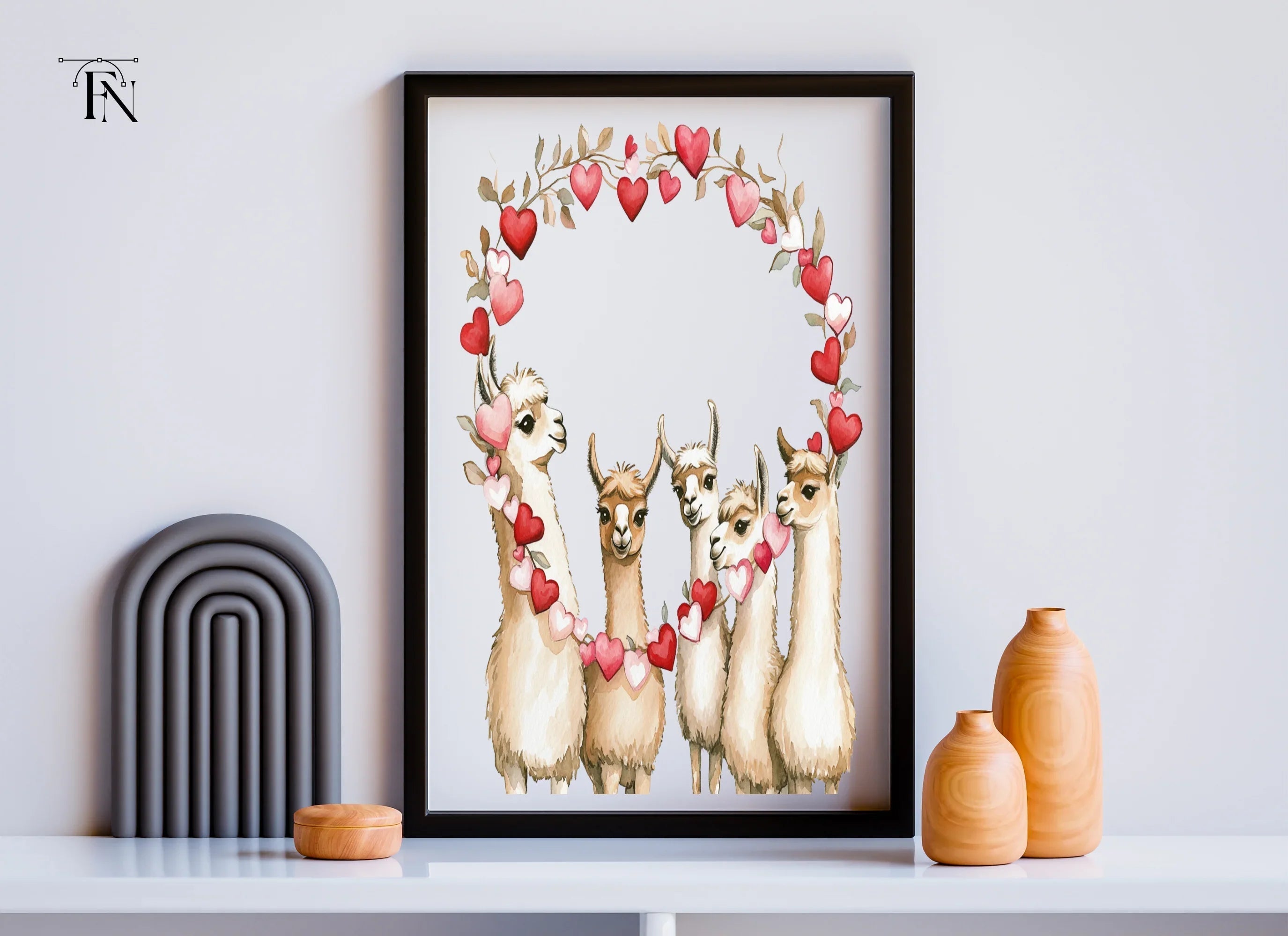 Cute Llama Valentine Day Clipart Bundle