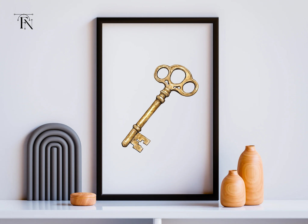 Ornate Golden Antique Key Clipart Bundle