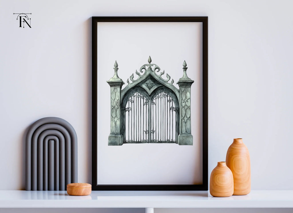Vintage Cemetery Gate Clipart Bundle