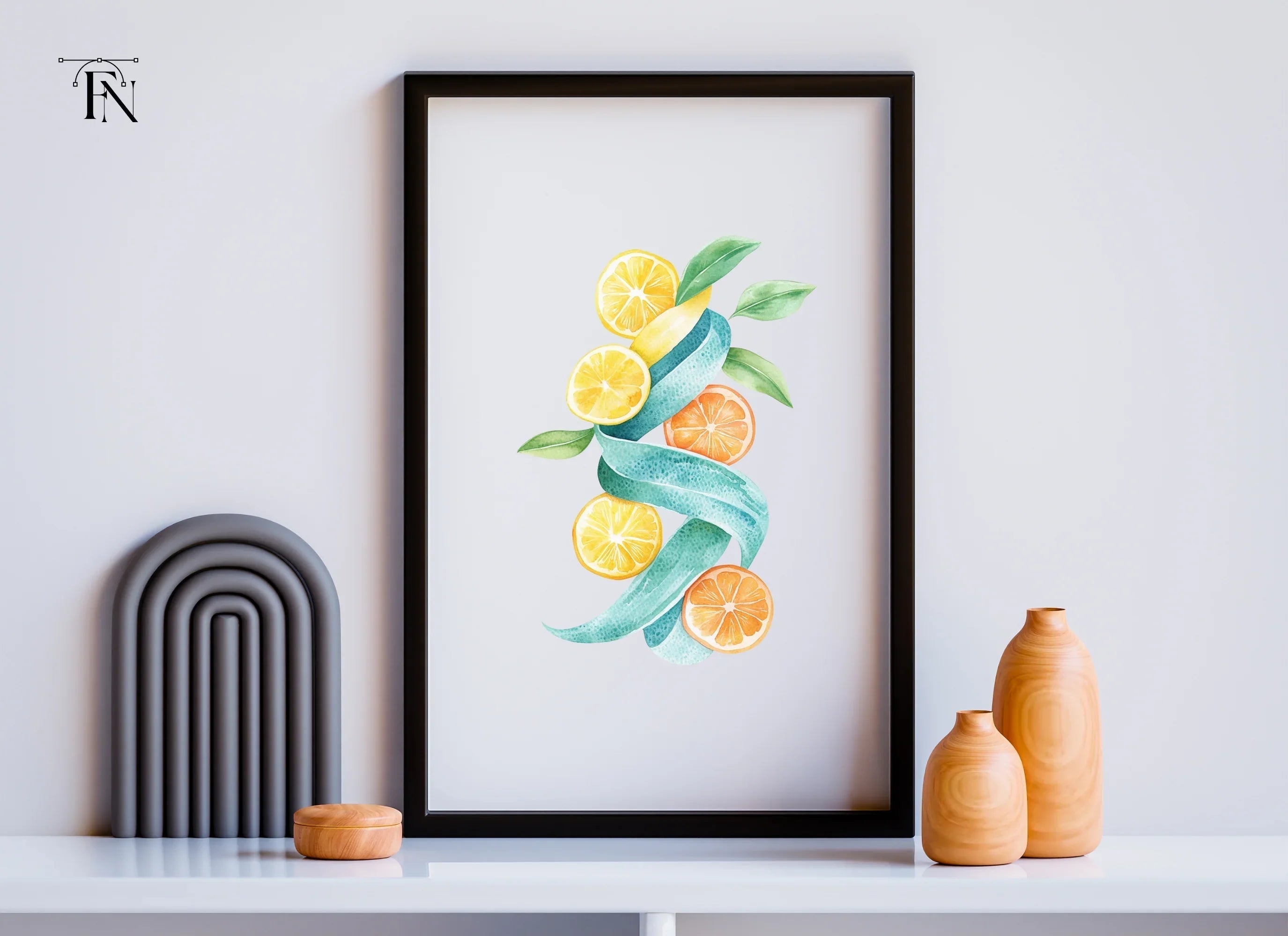 Citrus Swirl Clipart Bundle