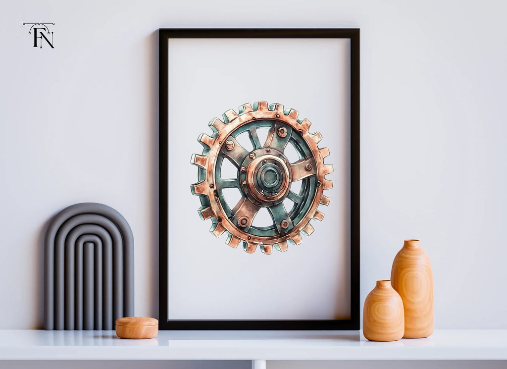 Rustic Steampunk Gears Clipart Bundle