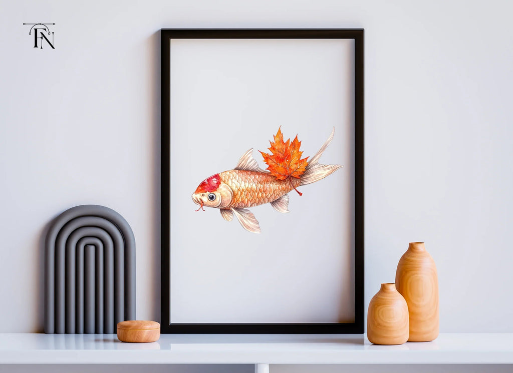 Autumn Koi Fish Clipart Bundle