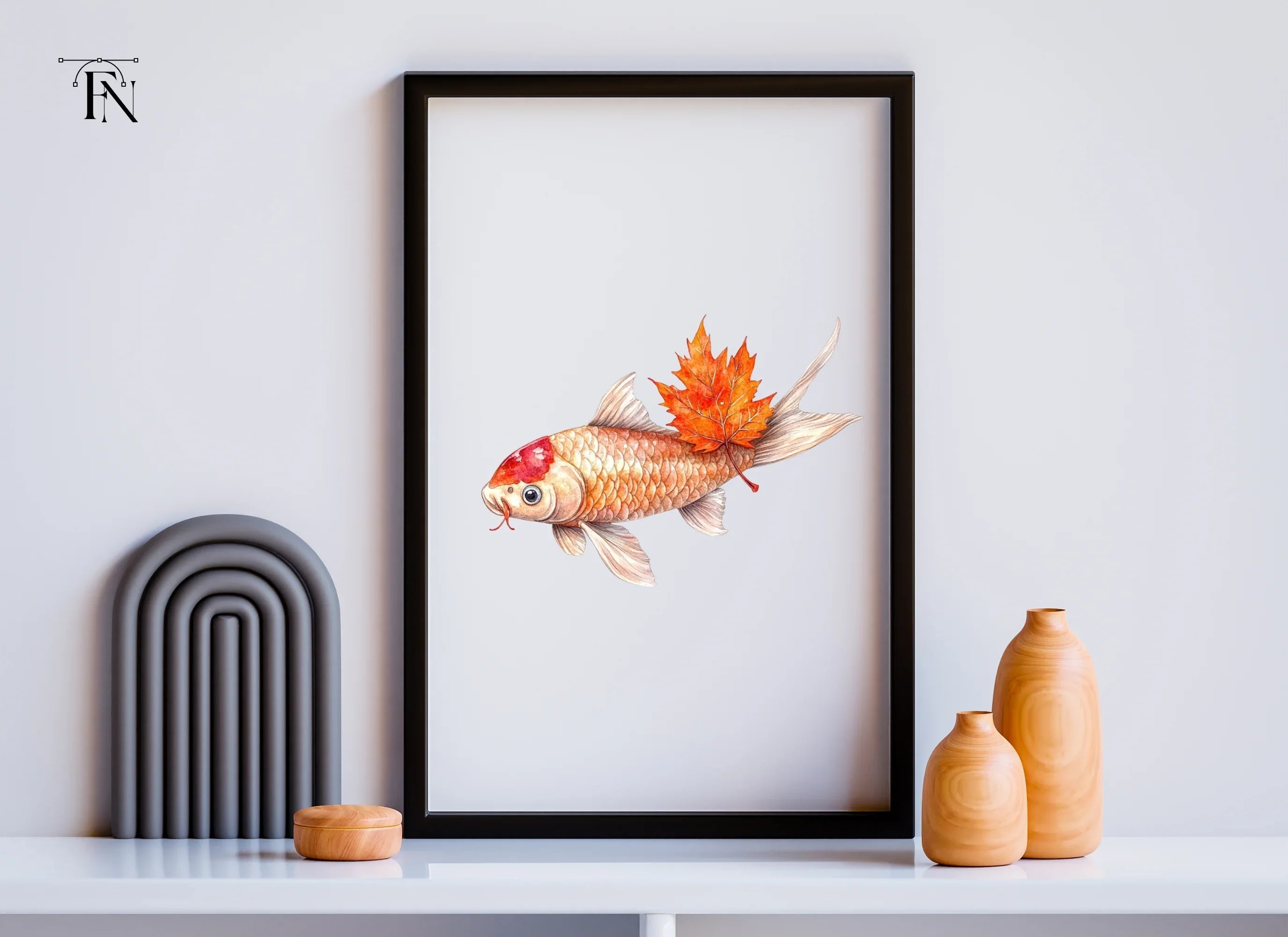 Autumn Koi Fish Clipart Bundle