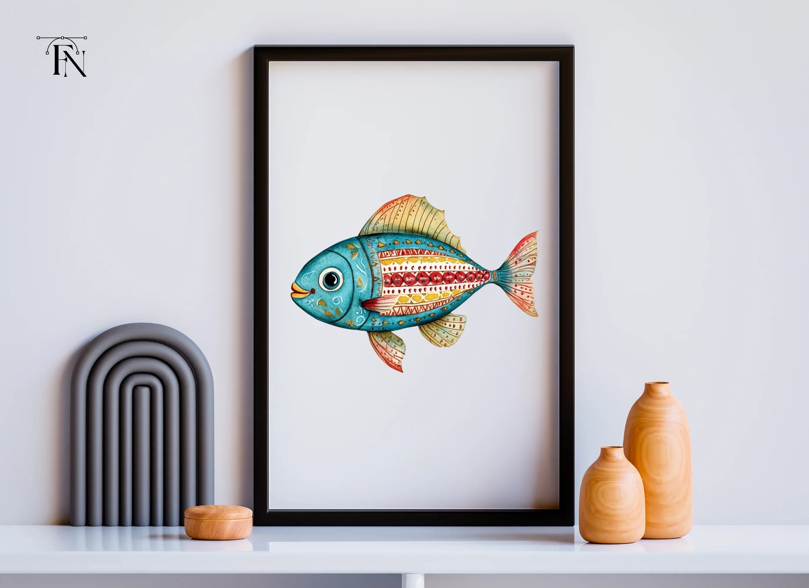 Vibrant Folk Fish Clipart Bundle