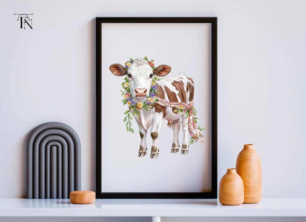 Cute Floral Calf Clipart Bundle