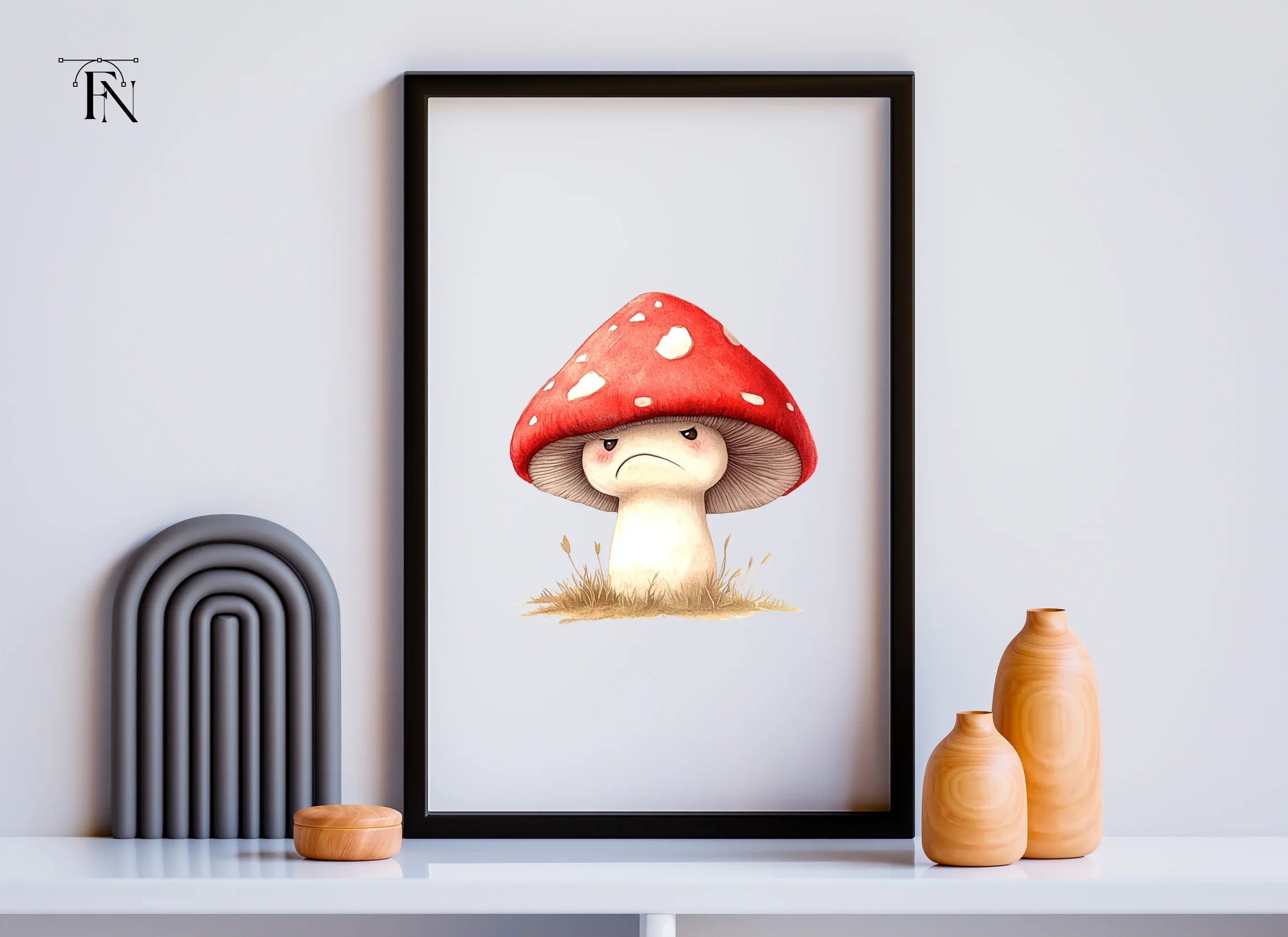 Grumpy Mushroom Clipart Bundle