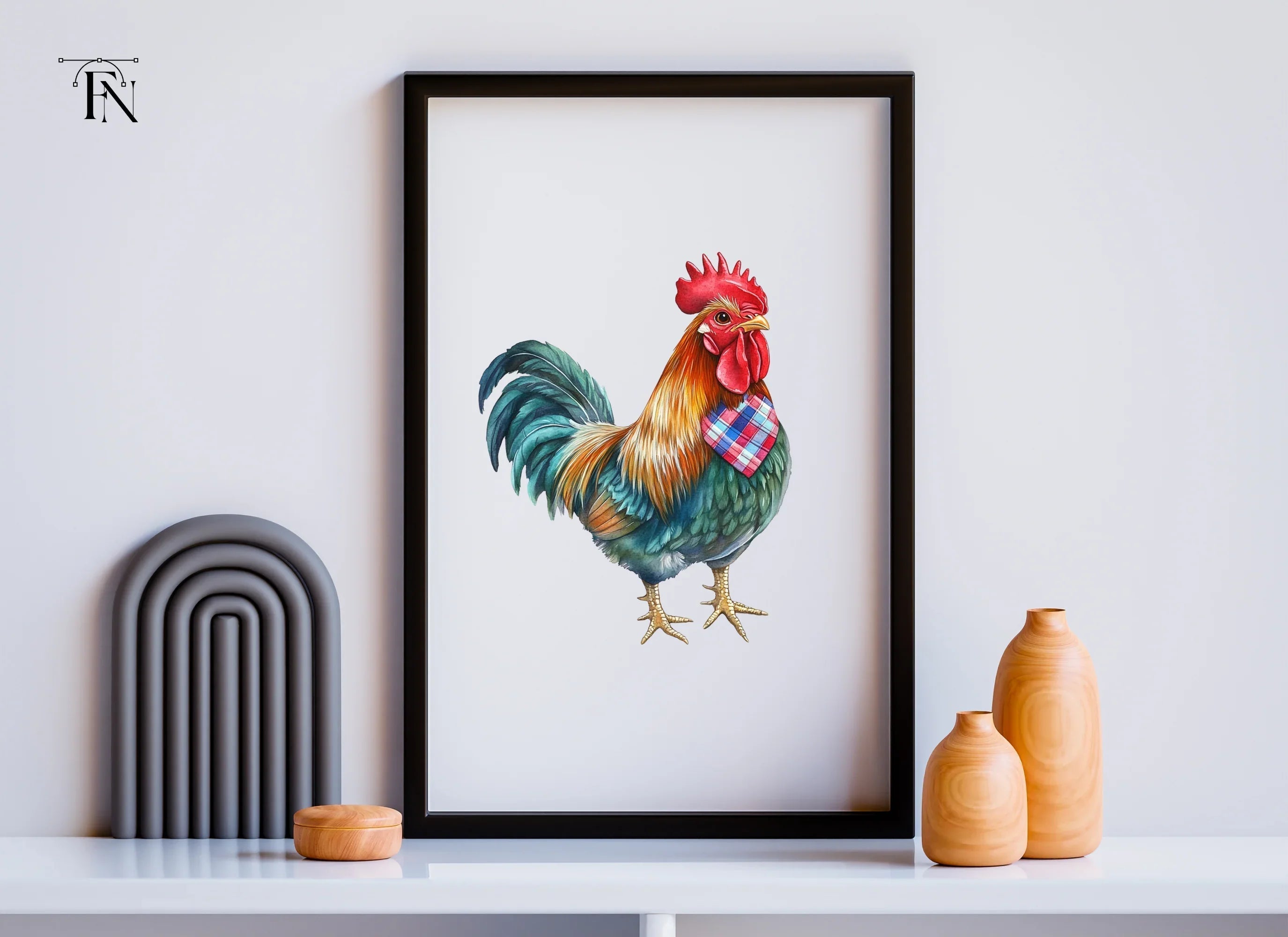 Rooster Bandana Clipart Bundle