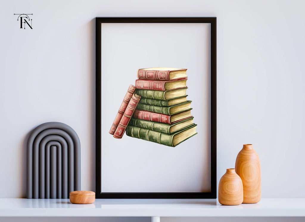 Vintage Book Stack Clipart Bundle