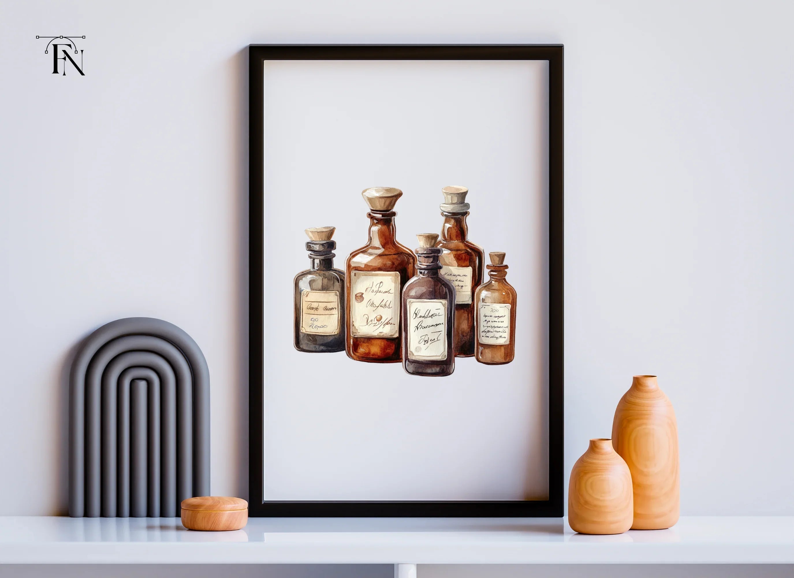 Vintage Apothecary Bottles Clipart Bundle