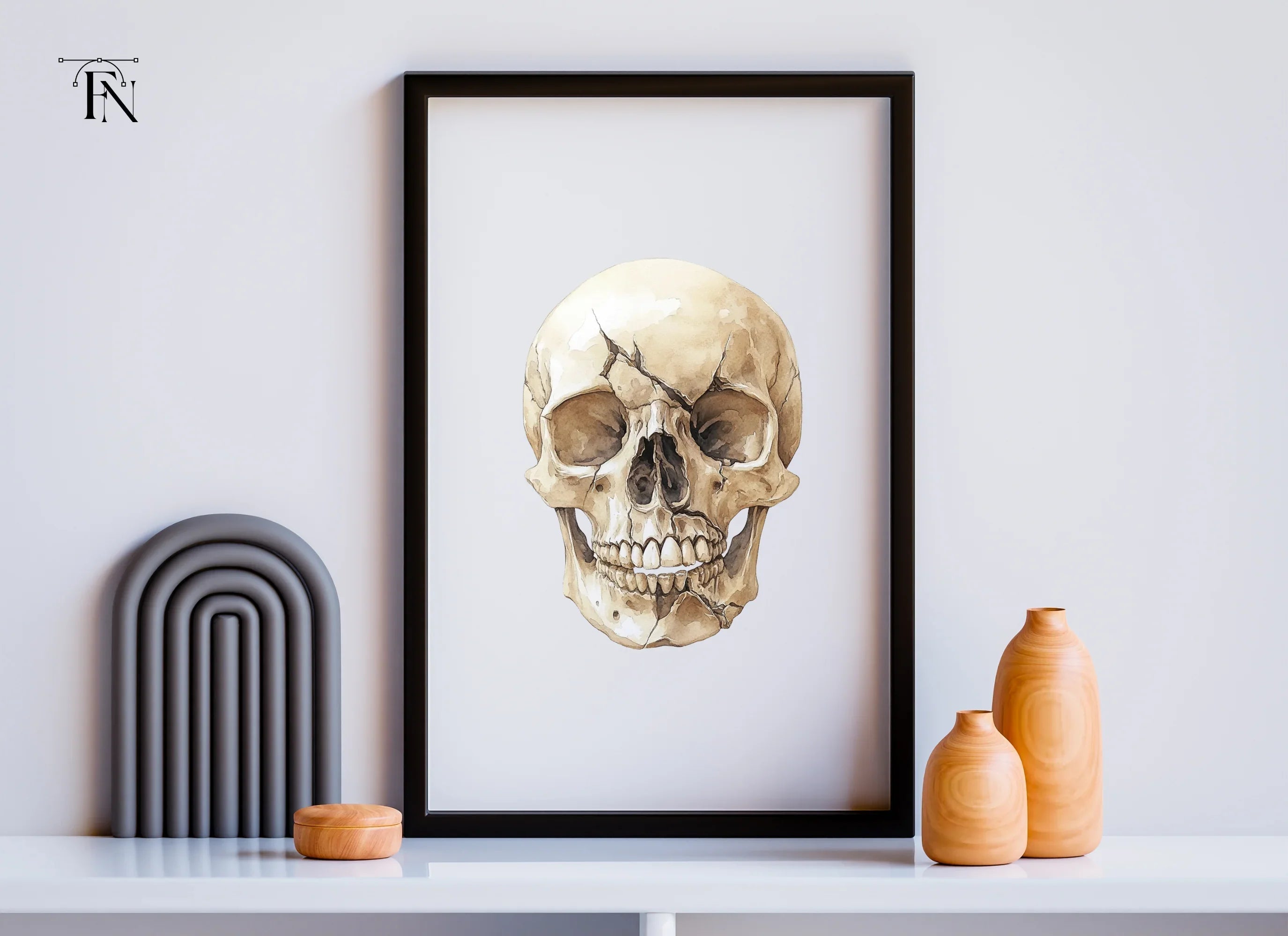 Cracked Human Skull Clipart Bundle