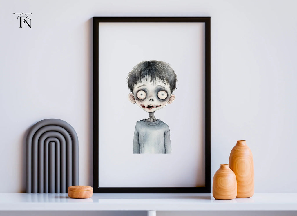 Creepy Zombie Boy Halloween Clipart Bundle