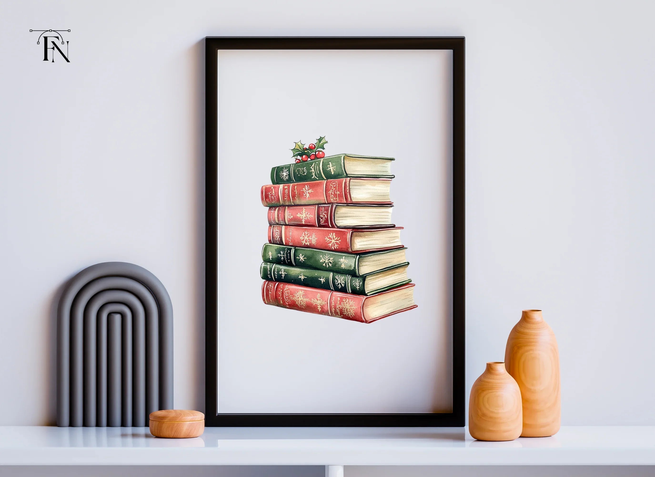 Holiday Book Stack Clipart Bundle
