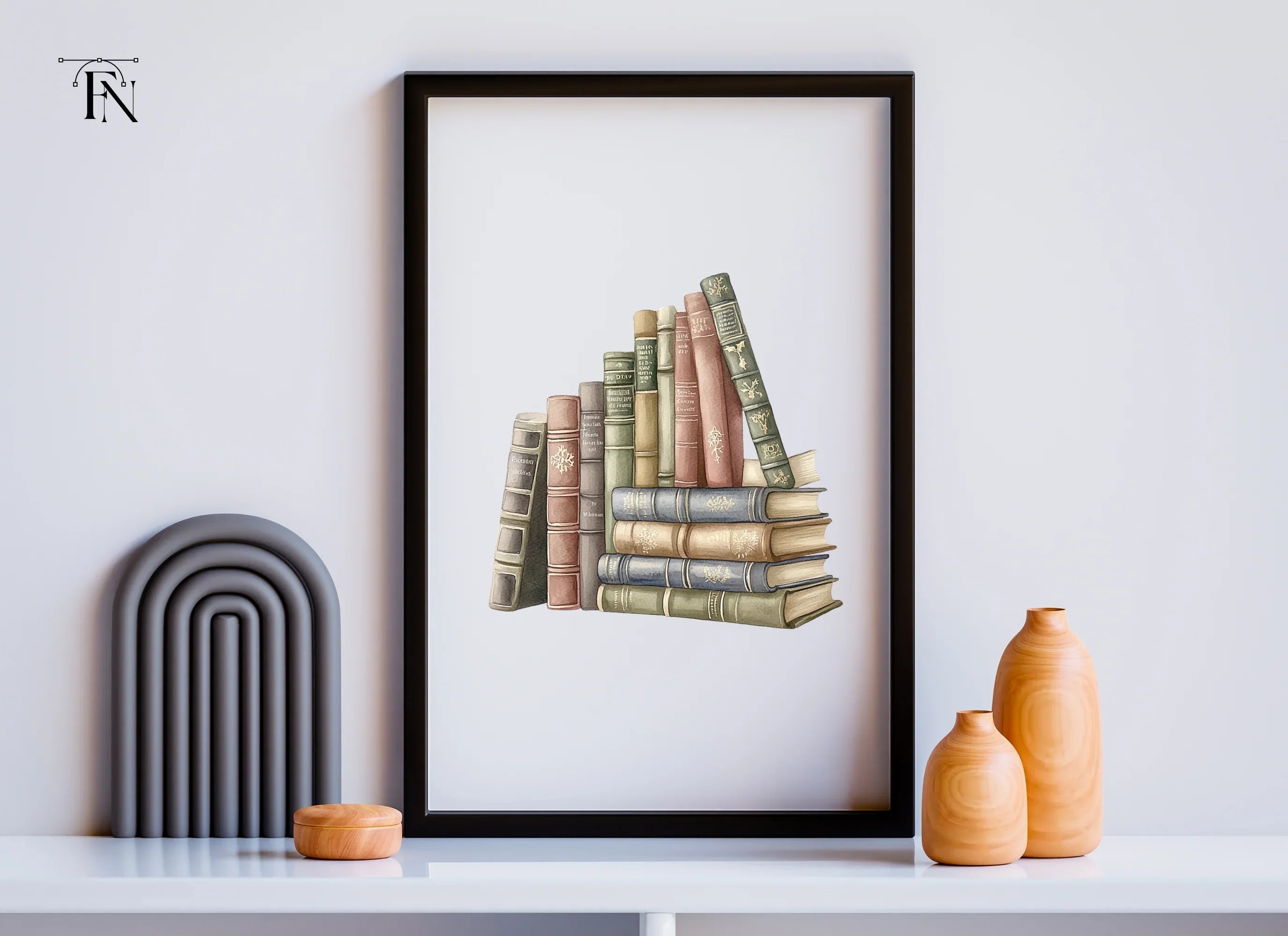 Vintage Books Stack Clipart Bundle