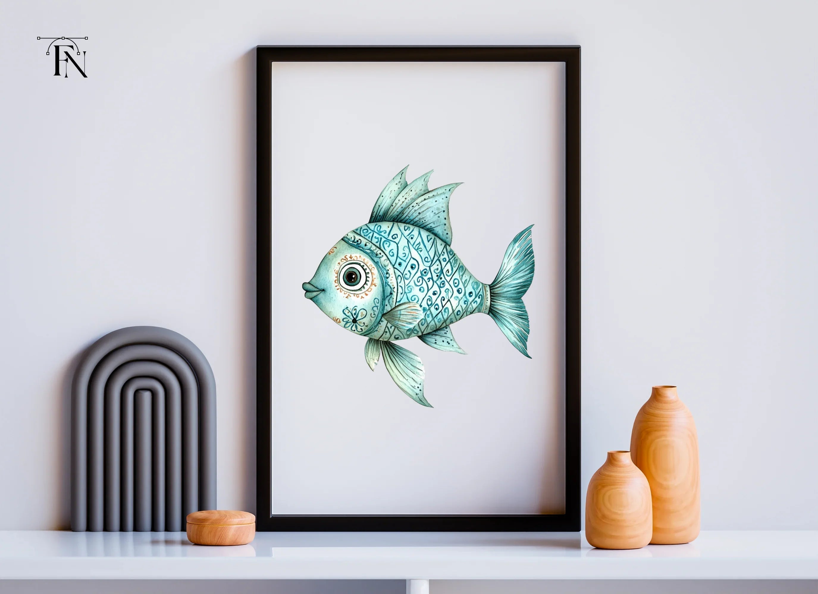 Decorative Blue Fish Clipart Bundle