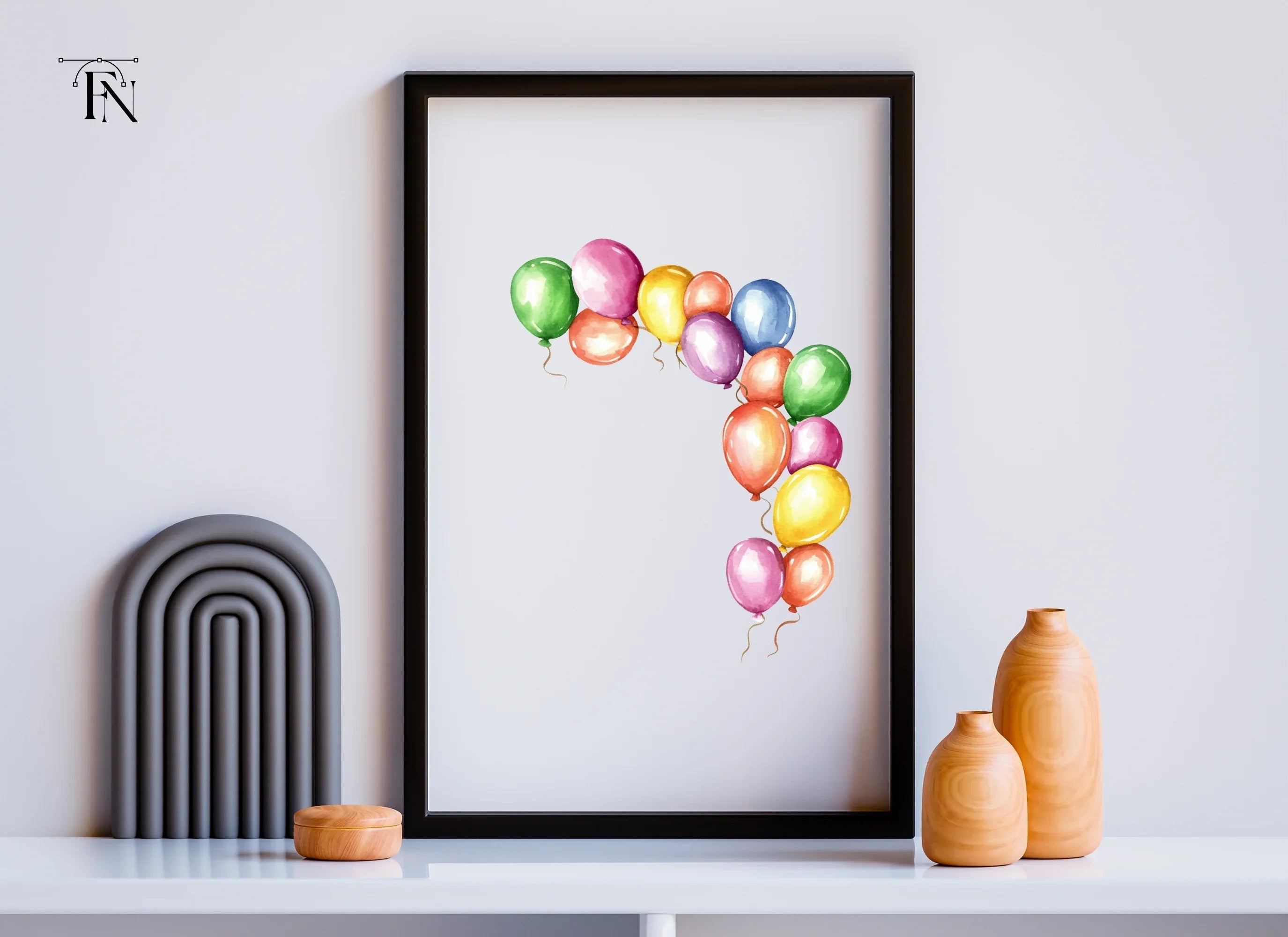 Colorful Balloon Arch Clipart Bundle