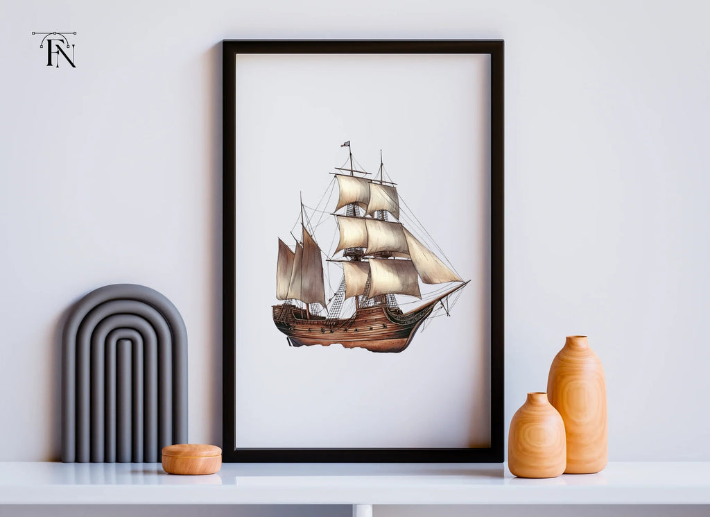 Vintage Sailing Ships Clipart Bundle