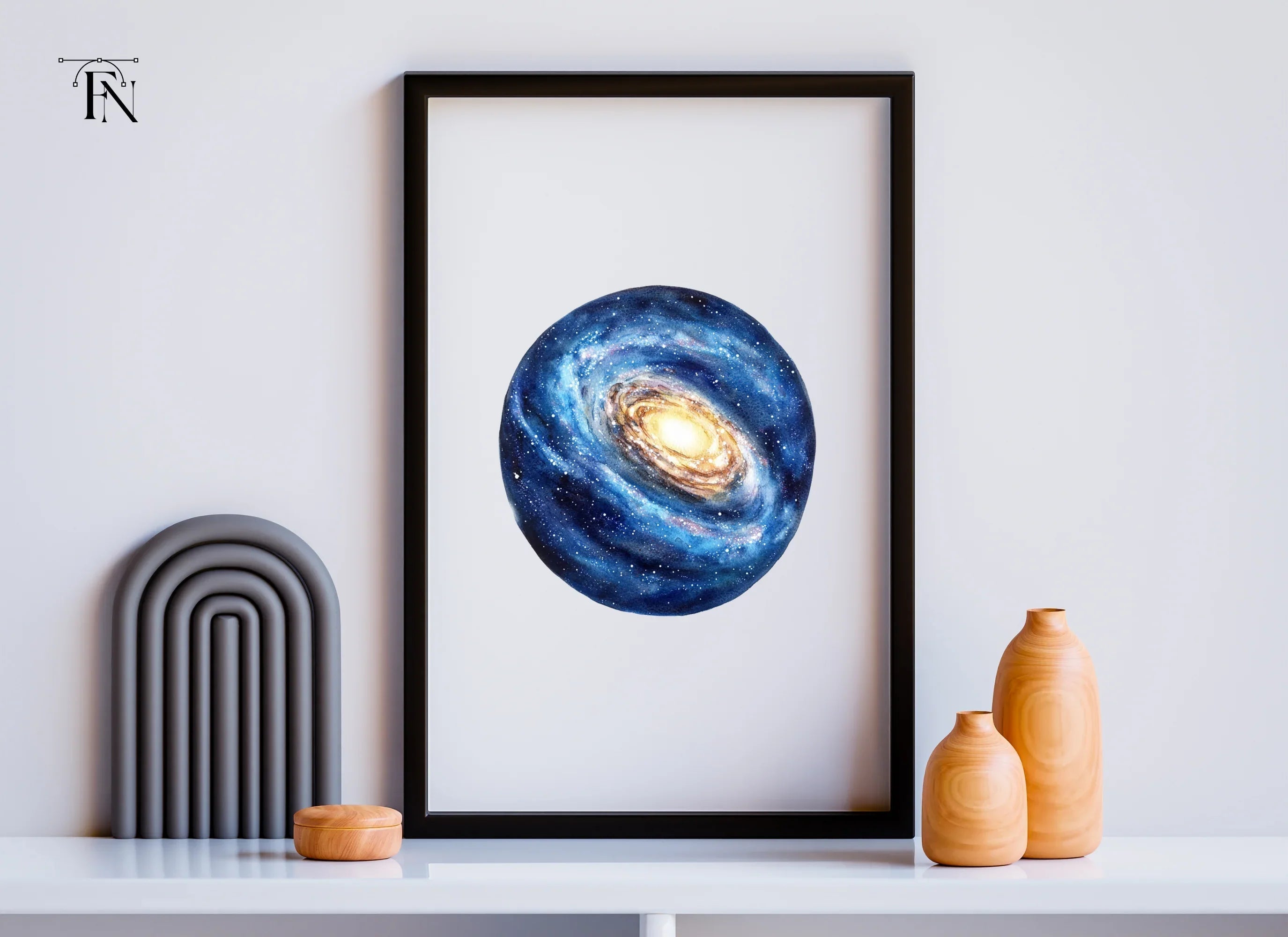 Blue Galaxy Nebula Clipart Bundle