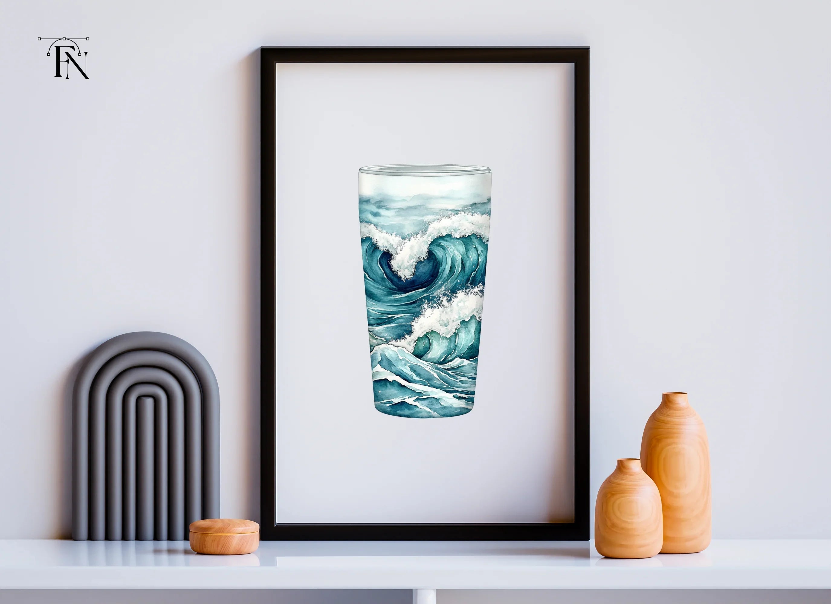 Dynamic Ocean Waves Tumbler Designs Clipart Bundle